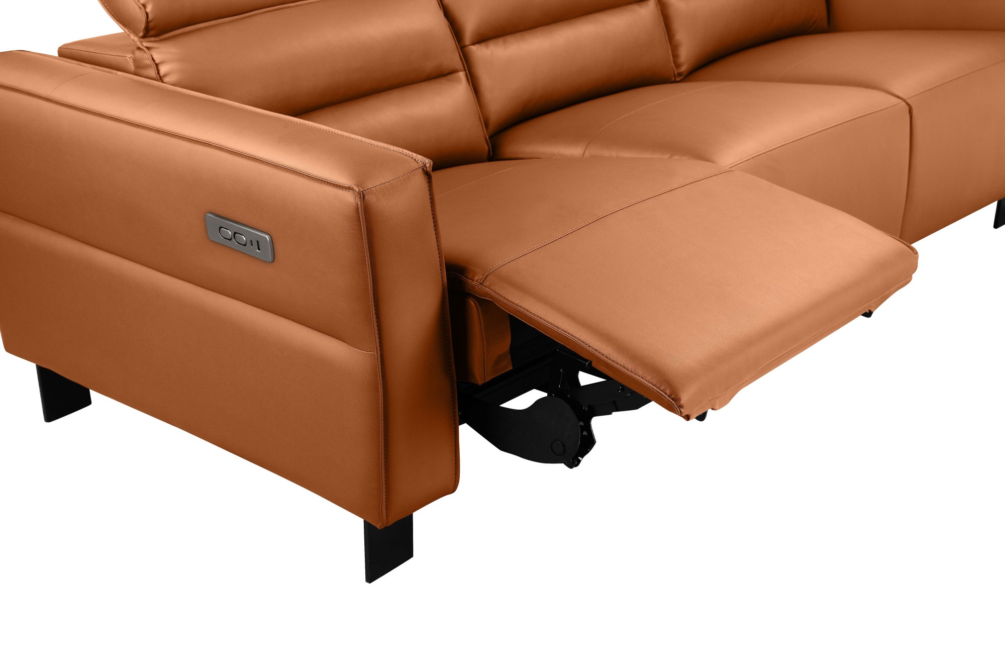 Places of Style 3-Sitzer »Carpari, 224cm, manuelle od. elektrische Relaxfunktion in 2 Sitzen«, mit USB-A/C, Kopfteilverstellung, Echtleder, Kunstleder, Webstoff