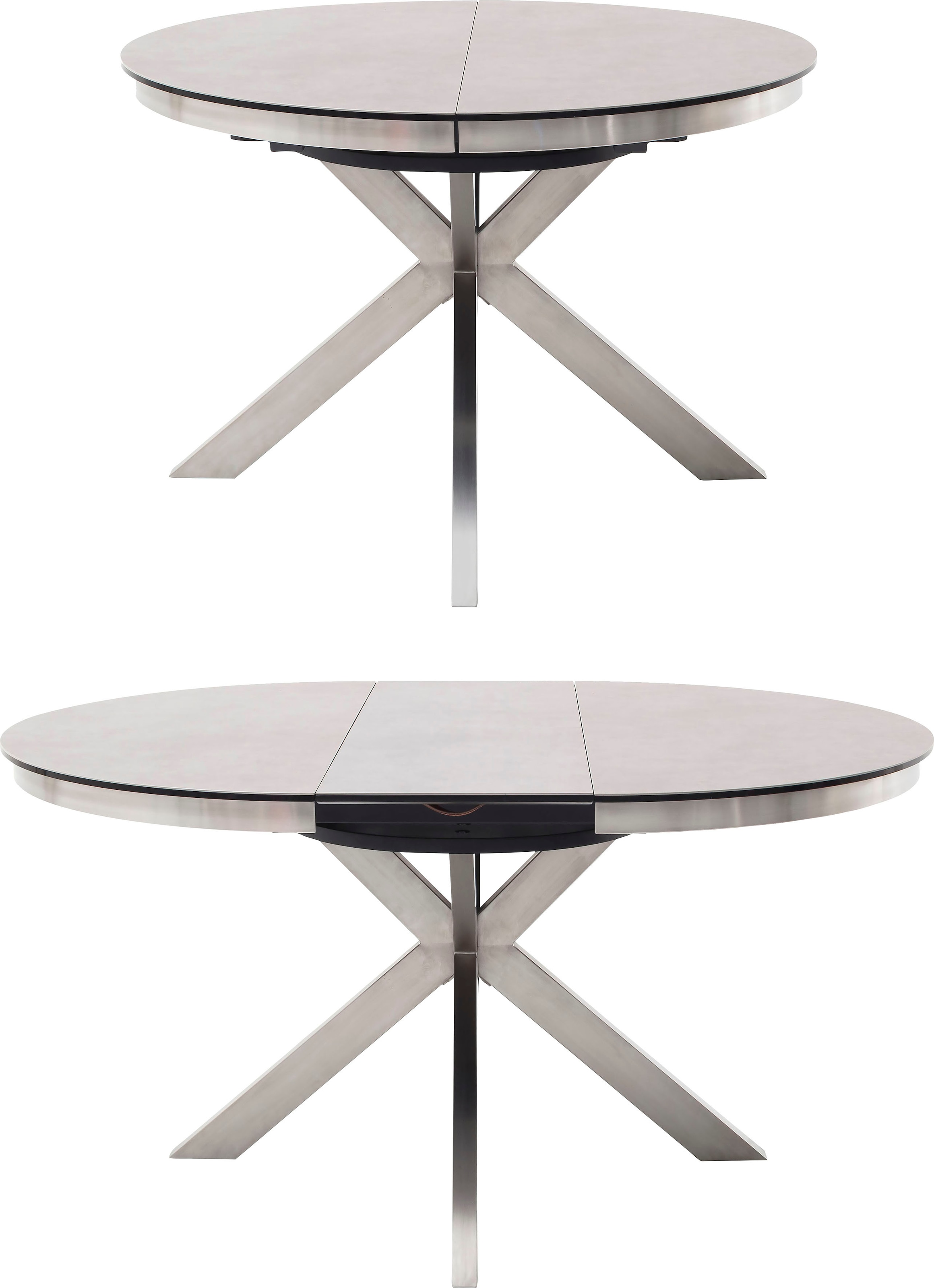 MCA furniture Esstisch »Winnipeg«, Tisch rund ausziehbar, Glas Keramik mit  Synchronauszug auf Raten bestellen