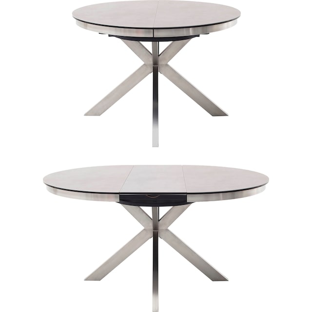 MCA furniture Esstisch »Winnipeg«, Tisch rund ausziehbar, Glas Keramik mit  Synchronauszug auf Raten bestellen