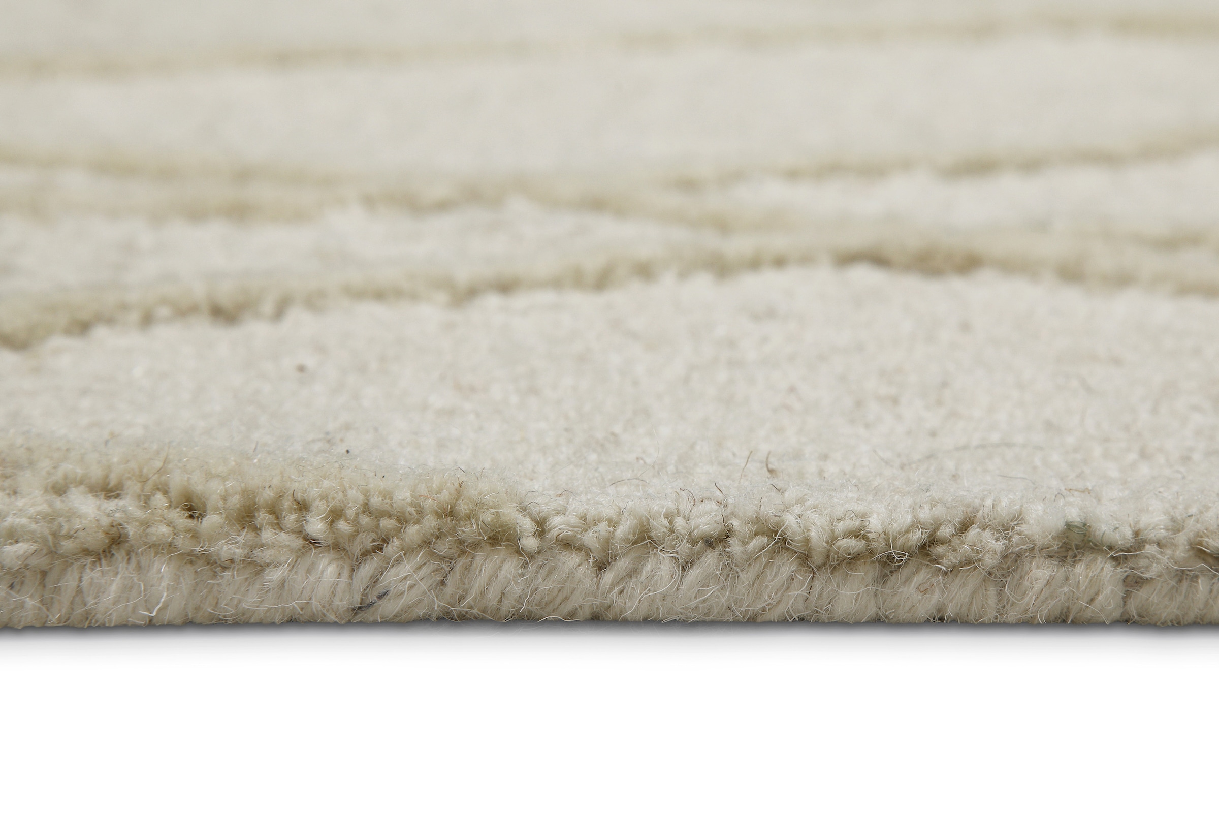Wecon home Wollteppich »Hamptons TWENTYTHREE«, rechteckig, 15 mm Höhe, Läufer, Schurwolle, Kurzflor, Wohnzimmer, Schlafzimmer, Wellen