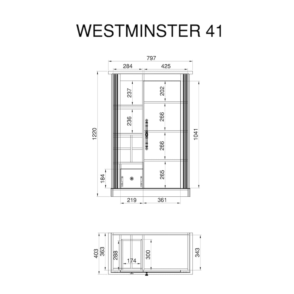 Home affaire Wohnwand »Westminster«, (Set, 3 St.), im romantischen Landhausstil