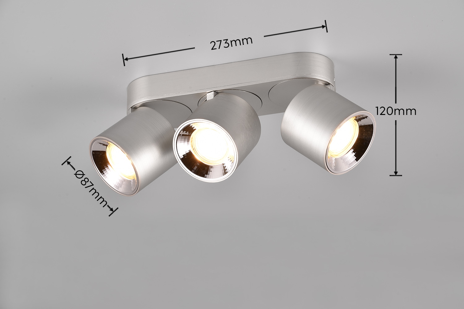 TRIO Leuchten Deckenstrahler »GUAYANA,«, Deckenspot 3-flammig exkl 3 x GU10 max .10 W Spot verstellbar