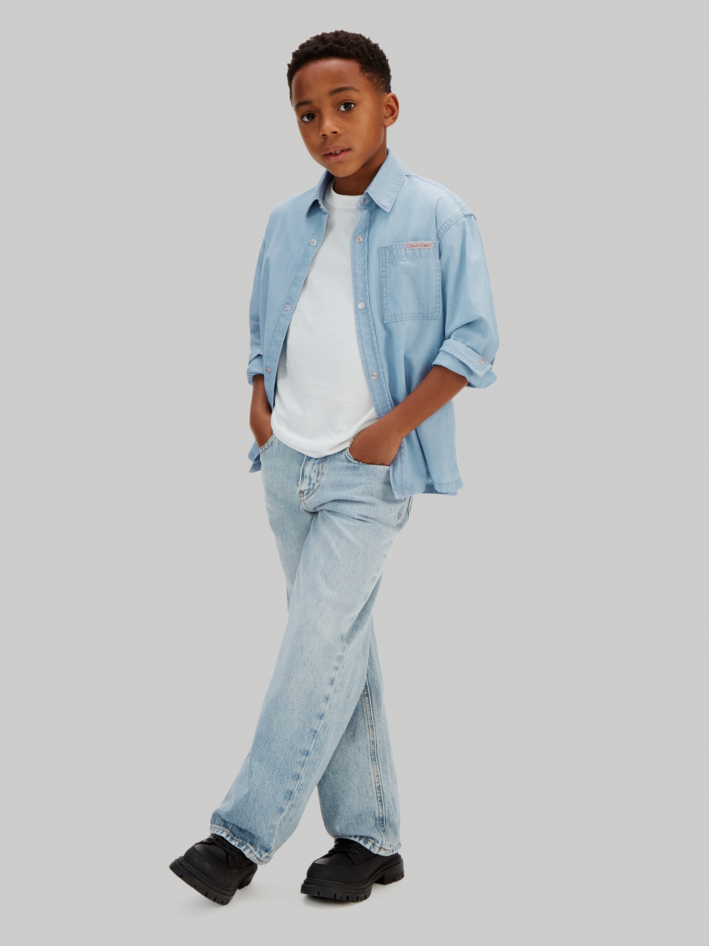 Calvin Klein Jeans Jeanshemd »CHAMBRAY WOVEN« Regular fit für Kinder mit Brusttasche