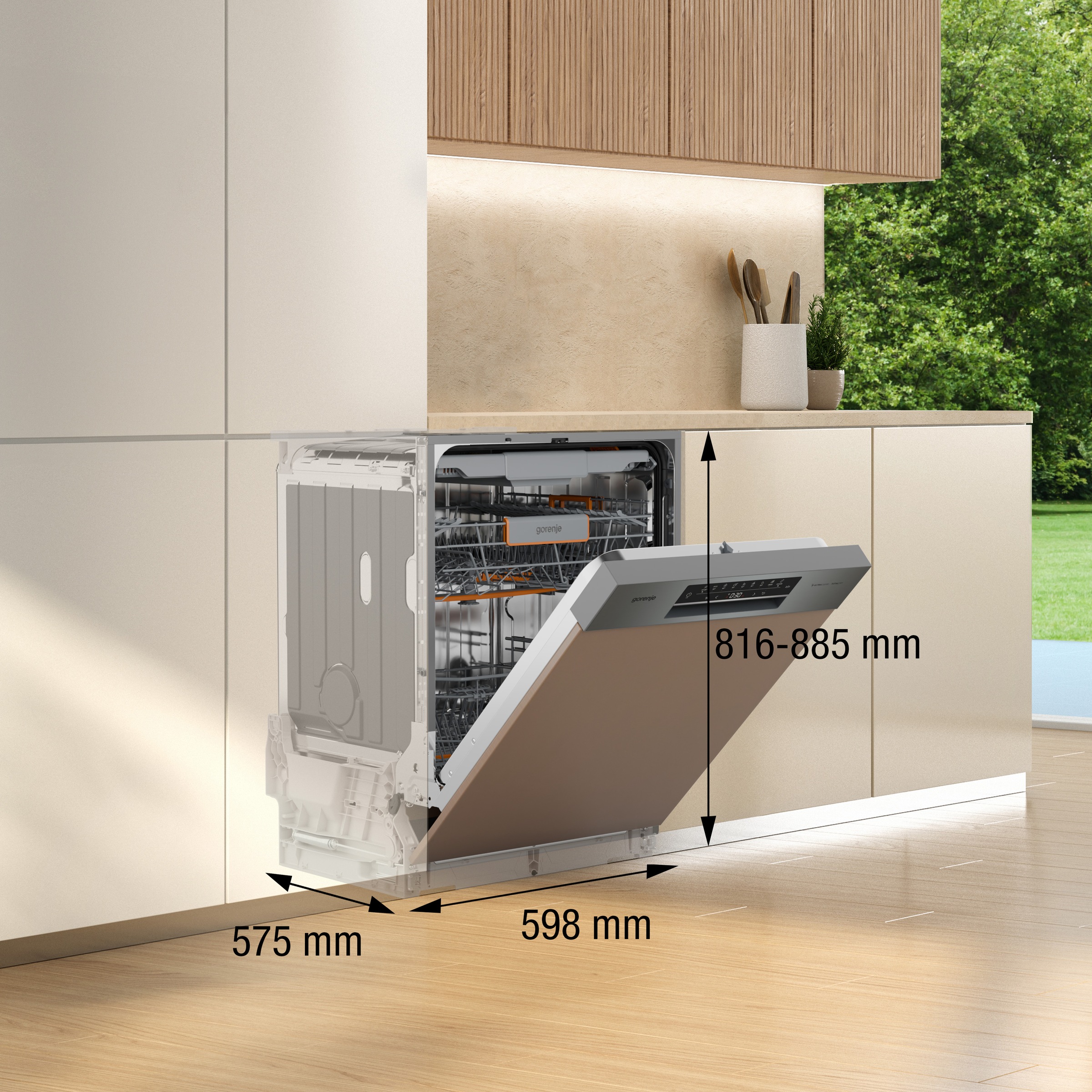 GORENJE teilintegrierbarer Geschirrspüler »GI673A92X«, 16 Maßgedecke, TotalDry - auto. Türöffnung