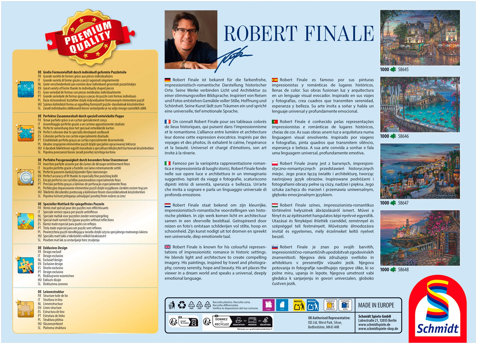 Schmidt Spiele Puzzle »Robert Finale, Santorini Sonnenuntergang« Made in Germany