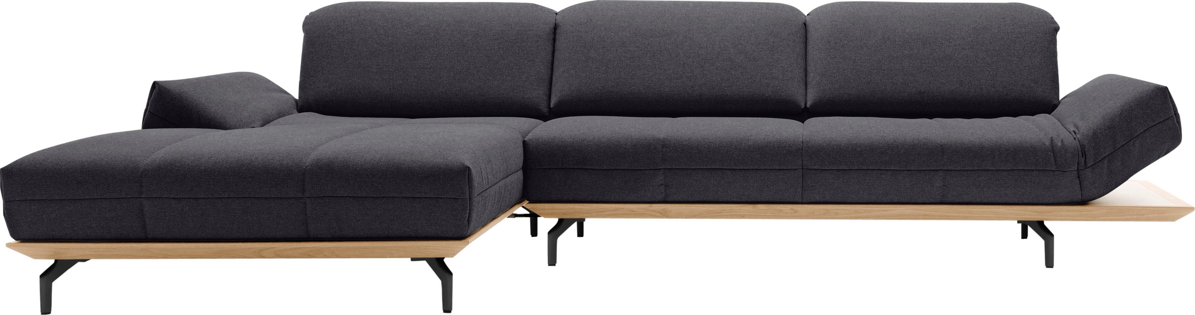 Creation BY ROLF BENZ Ecksofa »CR.420, Designecksofa, L-Form« in 2 Qualitäten, Holzrahmen in Eiche Natur oder Nußbaum, Breite 293 cm