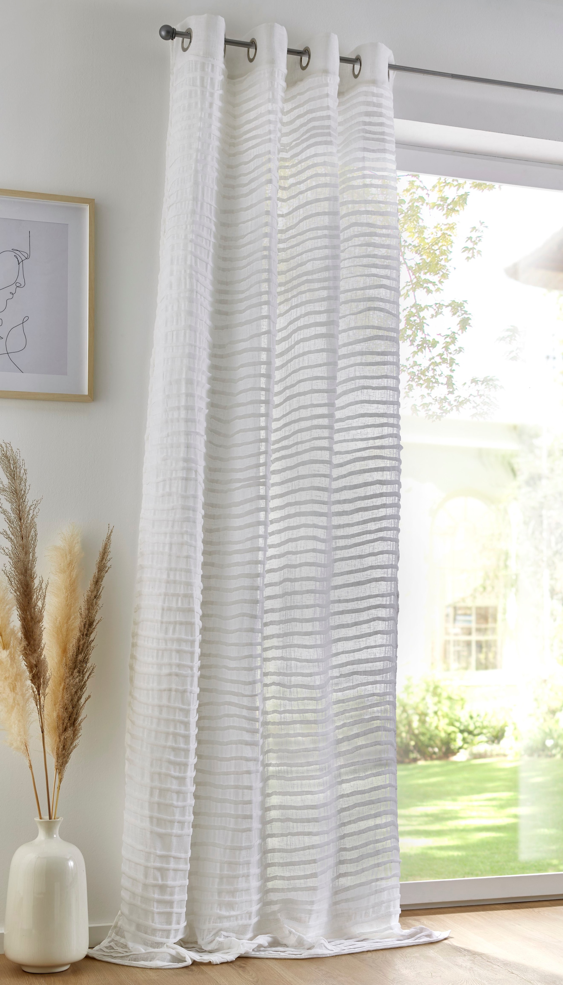 Kutti Vorhang »Crinkle allover«, (1 handmade Musseiin, St.), weicher lichtdurchlässig