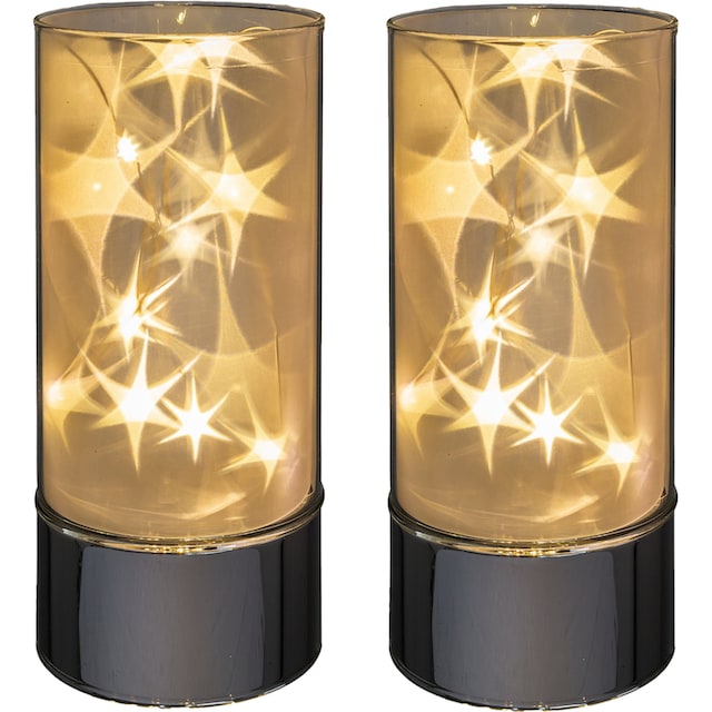 Creativ home LED Dekolicht »Weihnachtsdeko«, aus Glas, 2er Set, mit  Sterneffekt online kaufen | mit 3 Jahren XXL Garantie