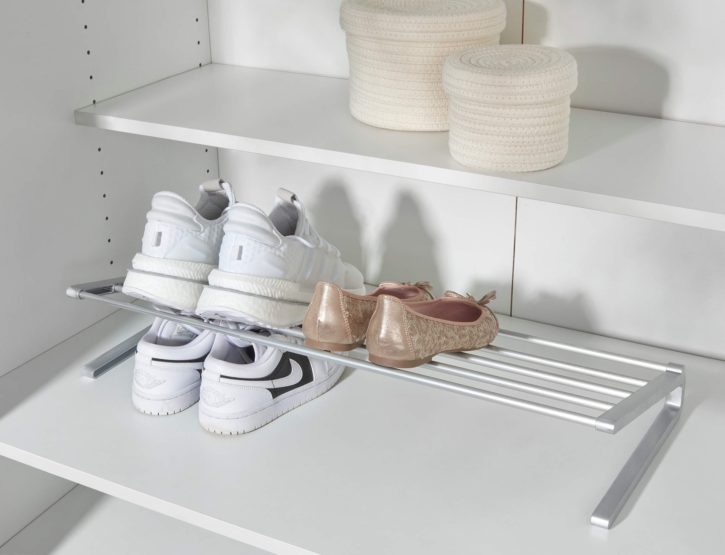 Ruco Schuhregal Schuhstapler, breitenverstellbar, für bis zu 6 Paar Schuhe, Aluminium