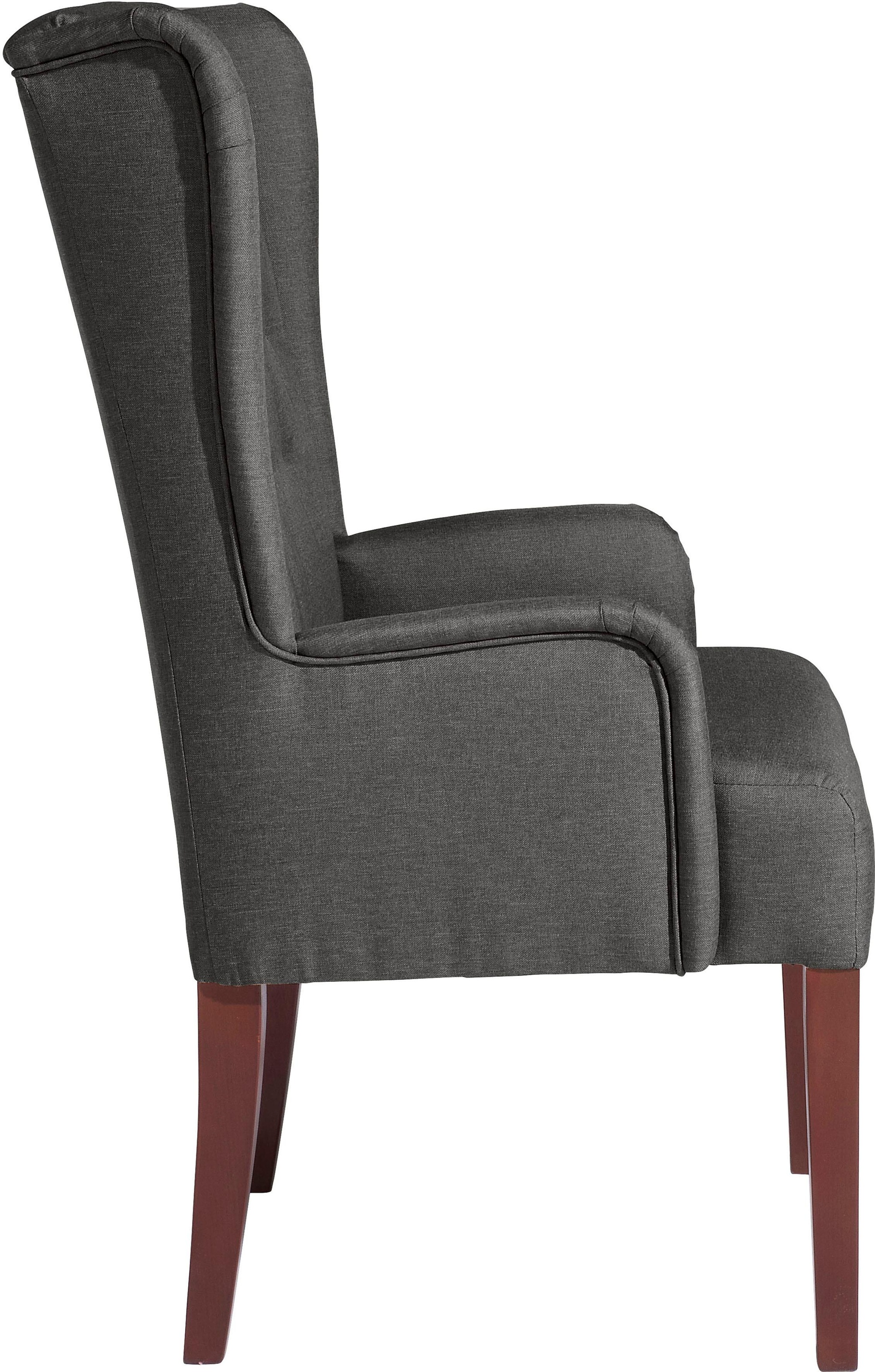 Max Winzer® Polsterstuhl »GOURMET, bequemer Ohrenstuhl, Esszimmerstuhl in tollen Farben«, Strukturwebstoff 16523, von Sternekoch Alexander Herrmann, mit dekorativen Zierknöpfen