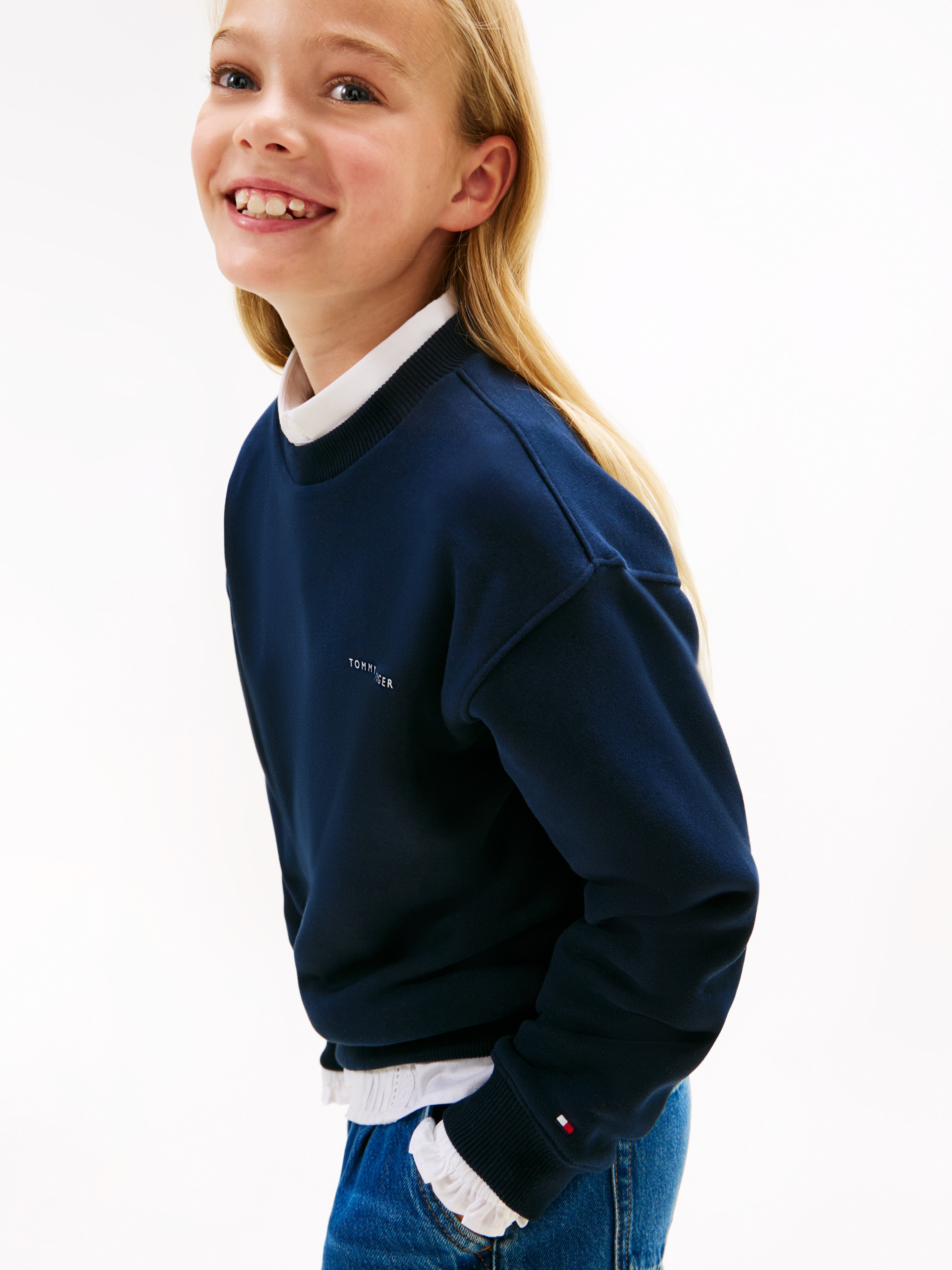 Tommy Hilfiger Sweatshirt »MINI CORP C-NECK«, Kinder bis 16 Jahre, für Jungen und Mädchen, regular fit
