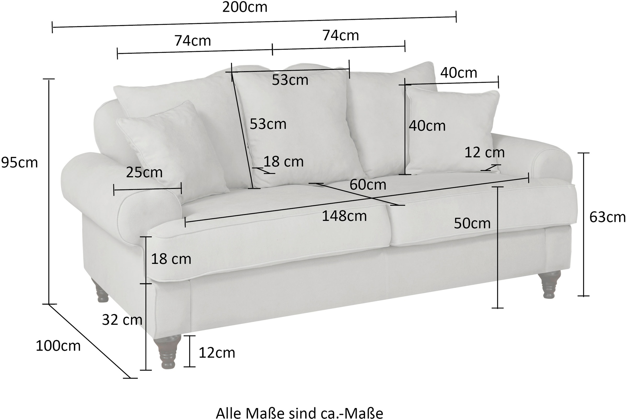 Home affaire 3-Sitzer »WESTMINSTER«, mit Federkern-Polsterung