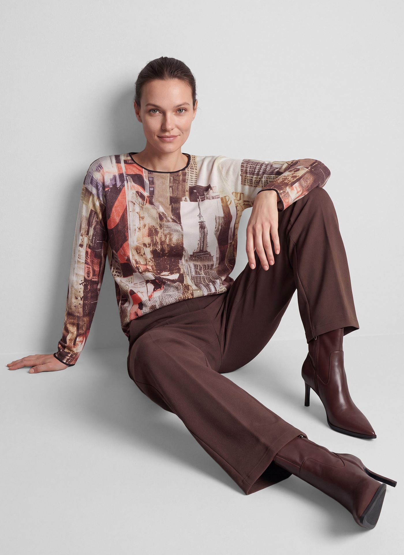 Rabe Stoffhose  unifarben - mit Viskose/Stretch