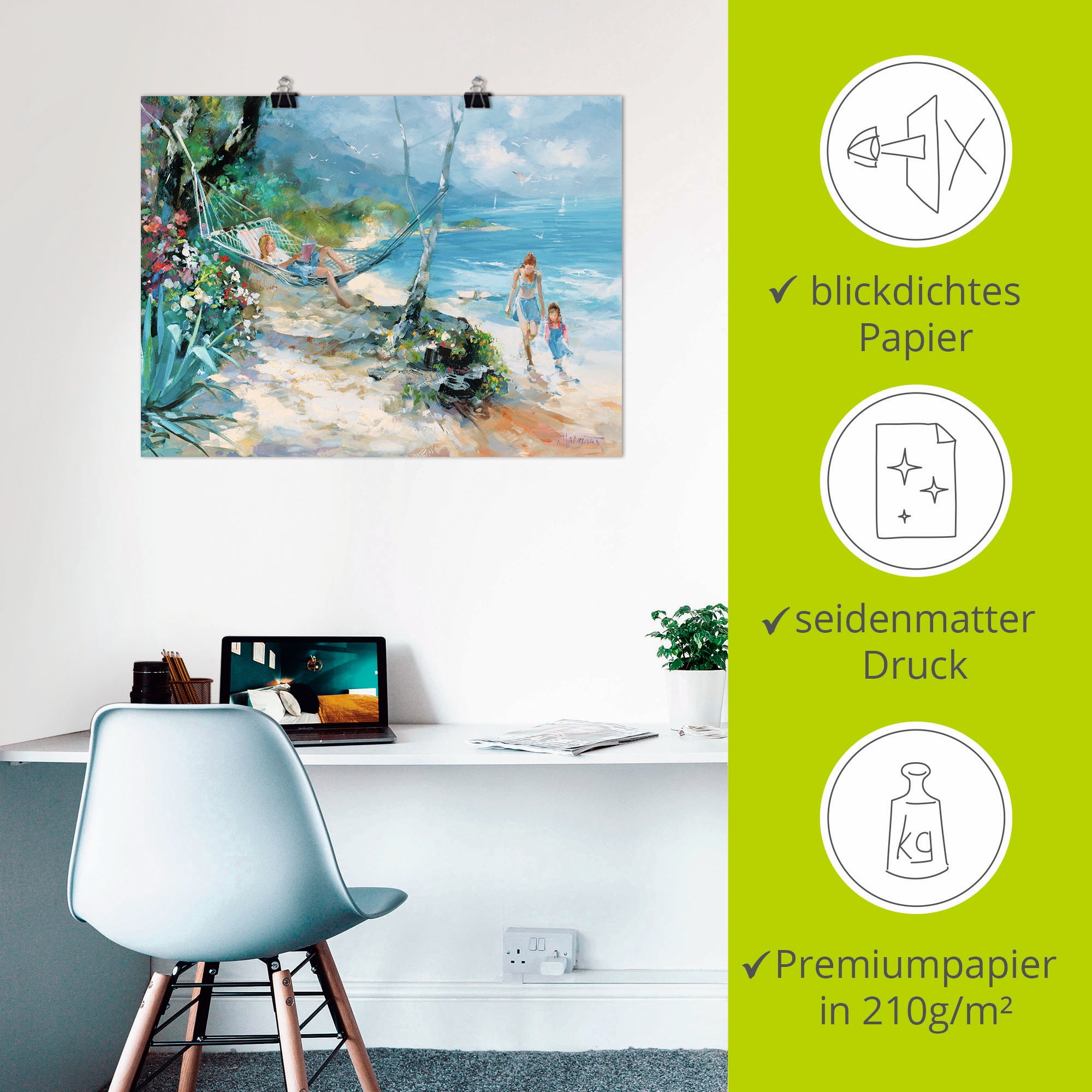 Artland Poster »Gelassenheit« Strand 1 Stk. tlg. als Leinwandbild, Poster in verschied. Größen