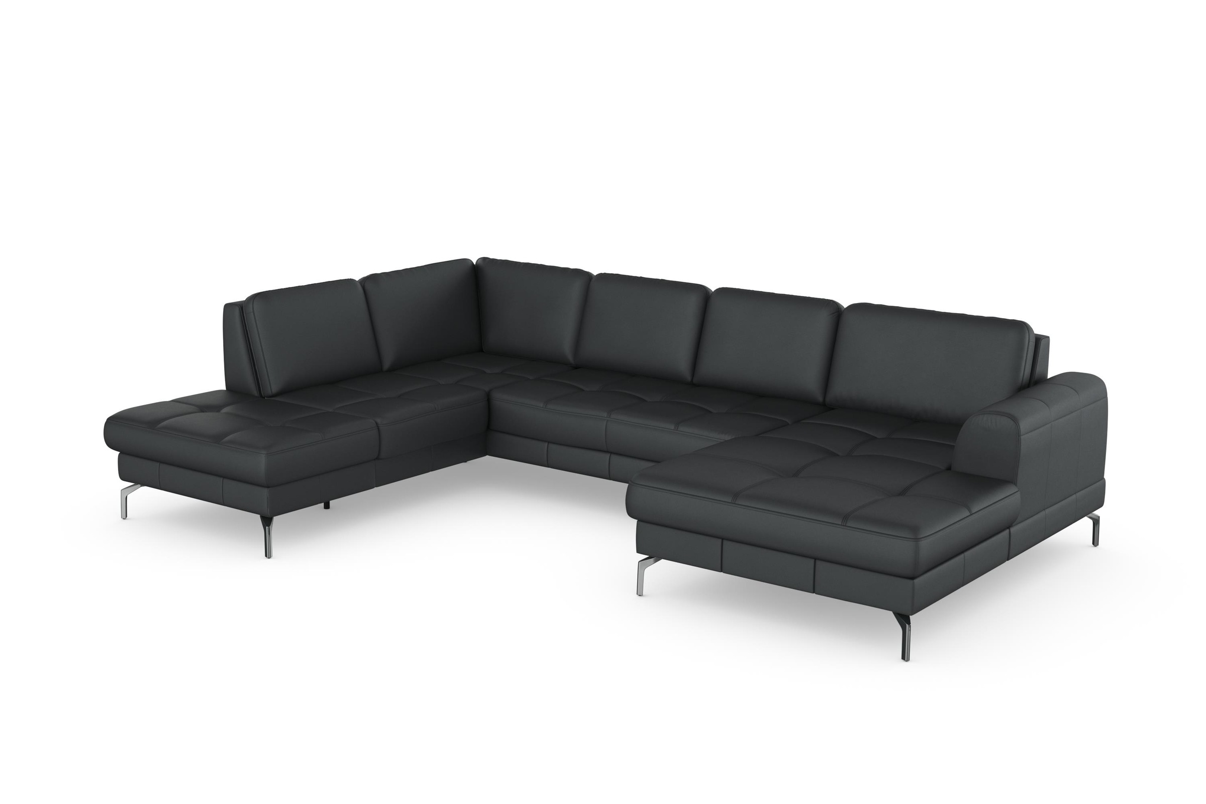 sit&more Wohnlandschaft »Bendigo U-Form«, inklusive Sitztiefenverstellung, Bodenfreiheit 15 cm, in 2 Fußfarben