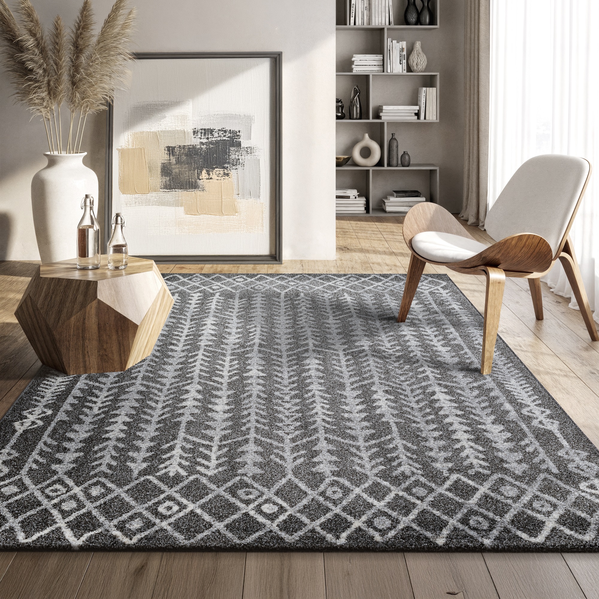 Sanat Teppich »Boho 8204« rechteckig 10 mm Höhe Kurzflor, robust, Boho, Scandic, für Fussbodenheizung geeignet