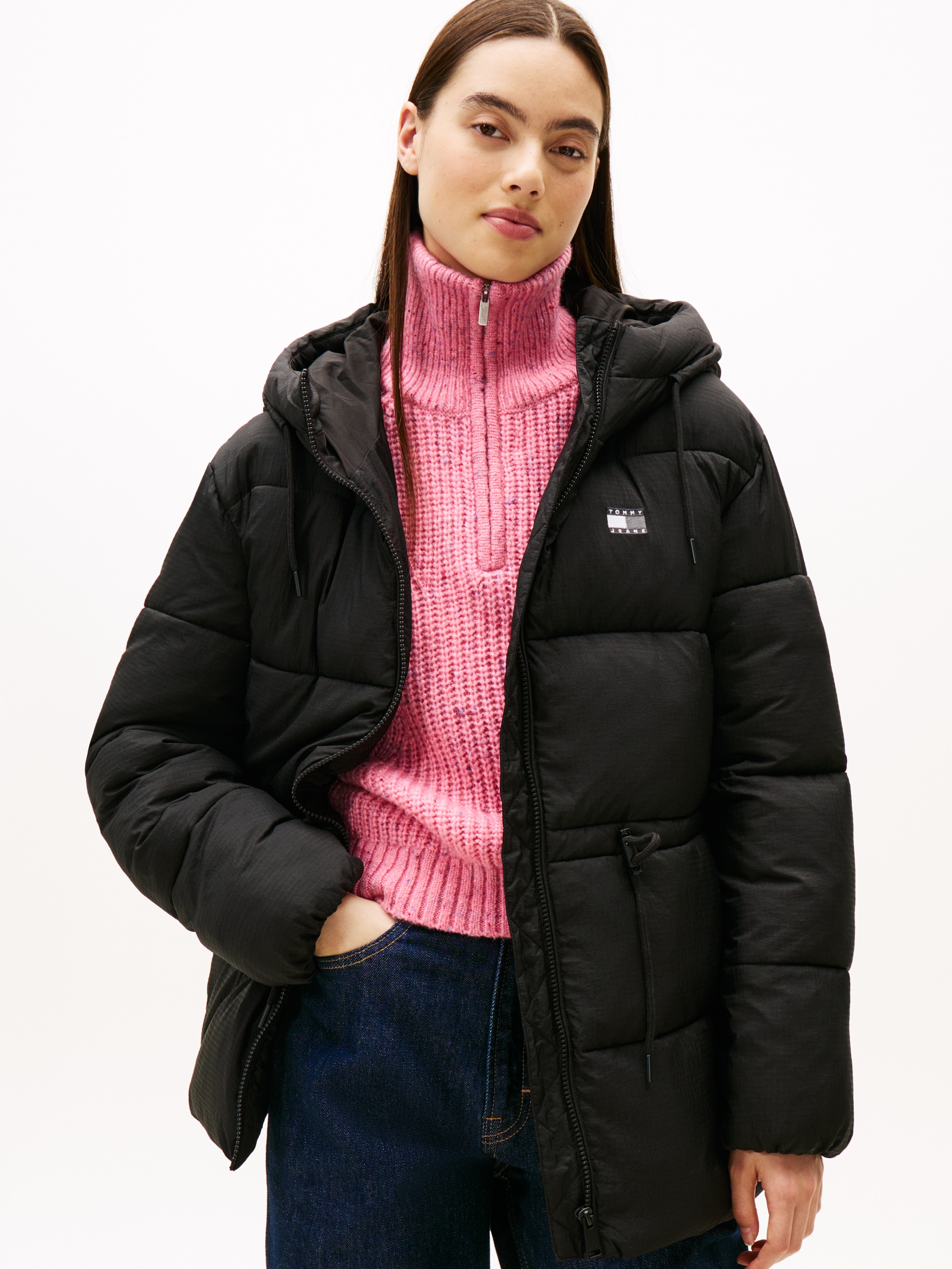 Tommy Jeans Steppjacke »TJW HOODED MIDI PUFFER JACKET« mit Kapuze