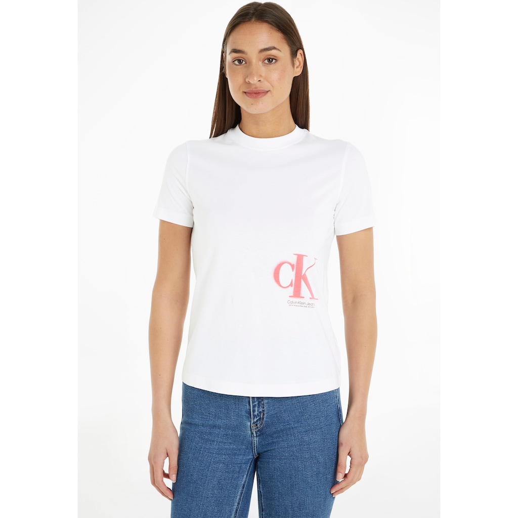 Calvin Klein Jeans T-Shirt mit Logodruck im Spray-Design Calvin Klein Jeans T-Shirt mit Logodruck im Spray-Design