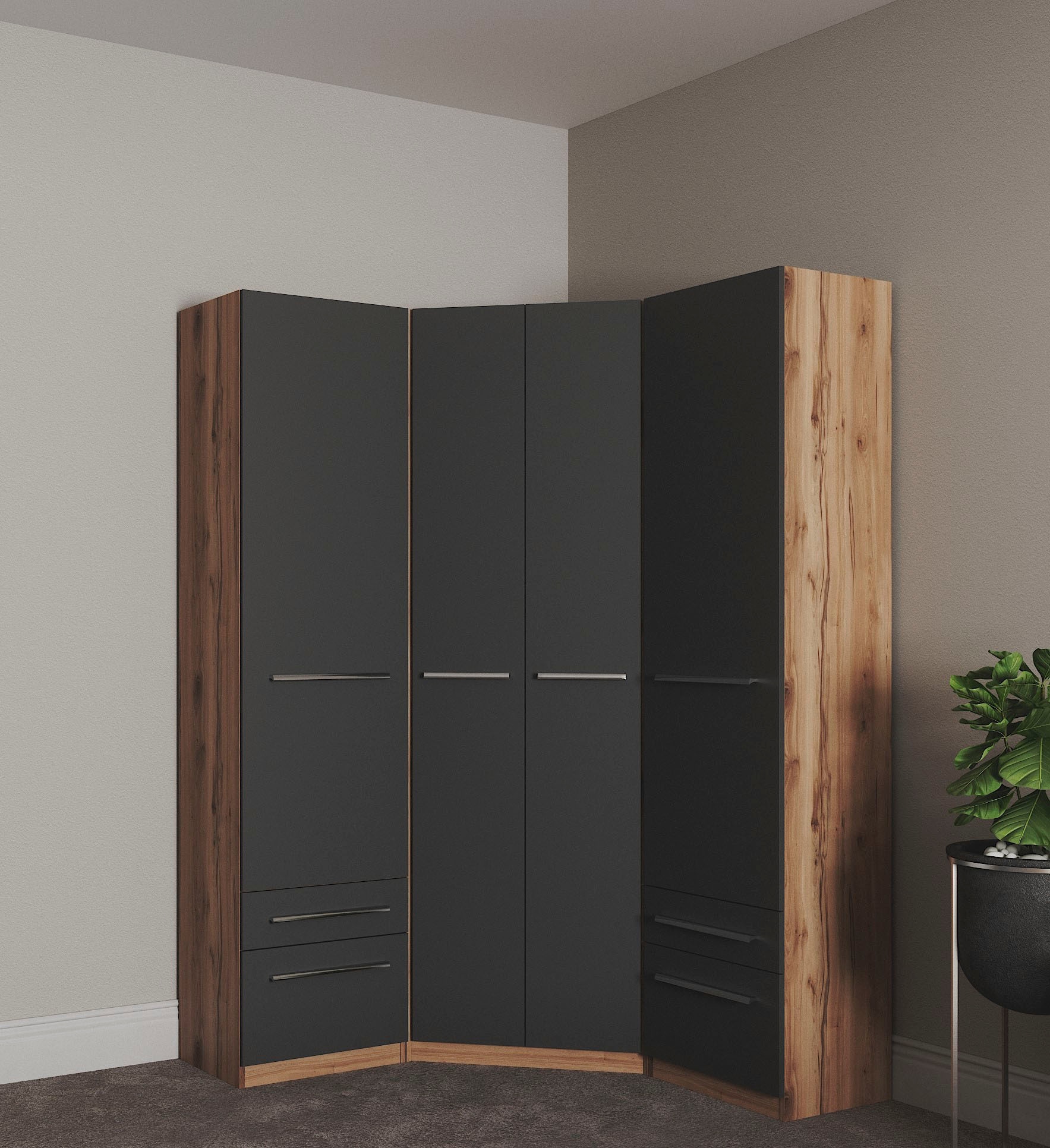 priess Kleiderschrank »Schrank Garderobe Wäscheschrank Barcelona in 5 Breiten«, viel Stauraum, geräumige Schubkästen, mit Spiegel, MADE IN GERMANY