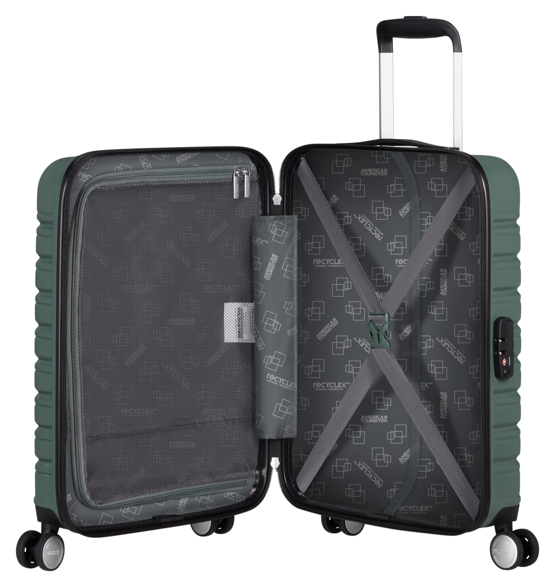 American Tourister® Hartschalen-Trolley »FLASHLINE 55«, 4 St. Rollen, Handgepäck-Koffer Reisegepäck Koffer TSA-Zahlenschloss