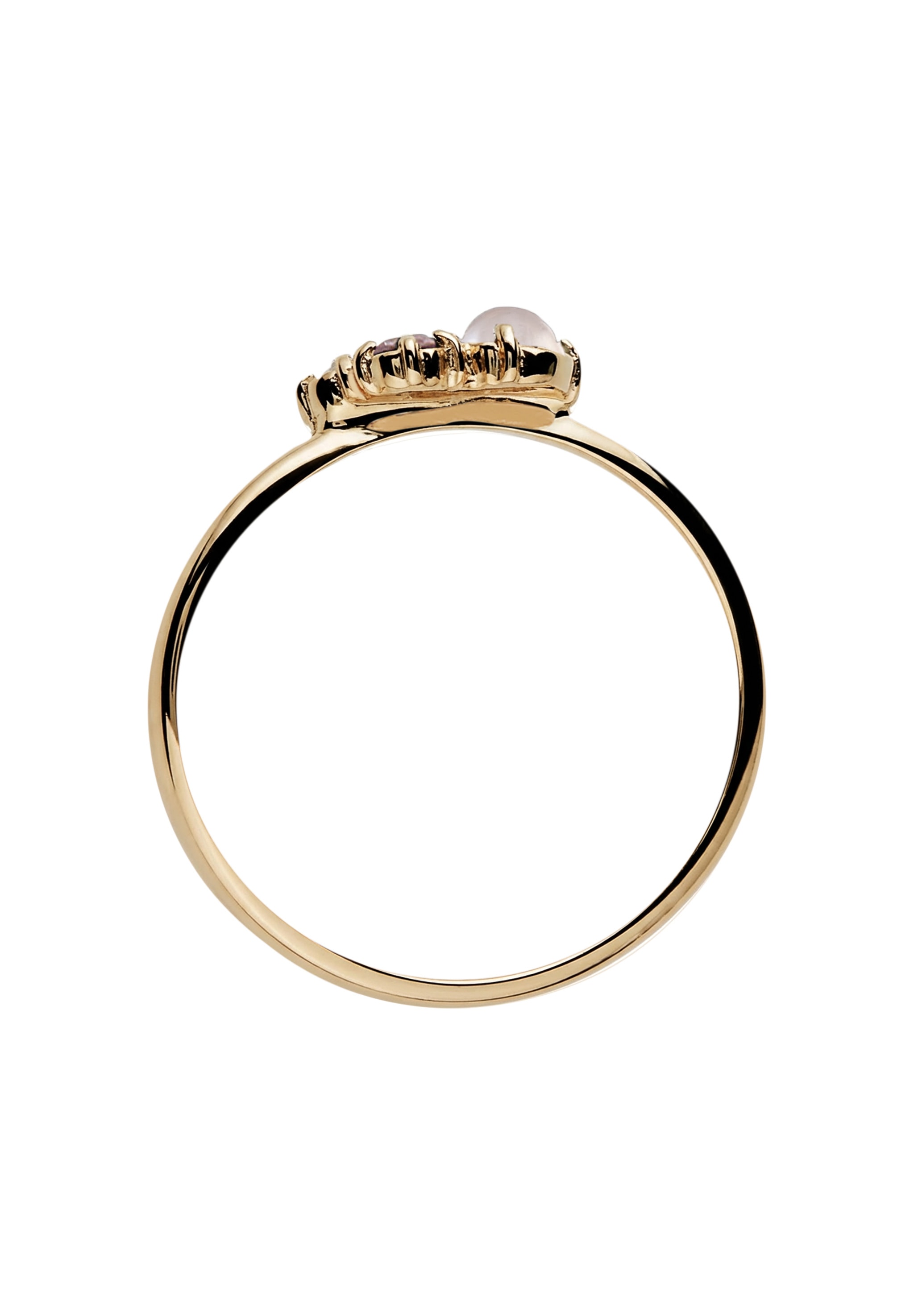 Elli DIAMONDS Silberring »Ring mit Opal Mondstein Diamant im Brillantschliff (0.015 ct) 375 Gelbgold«