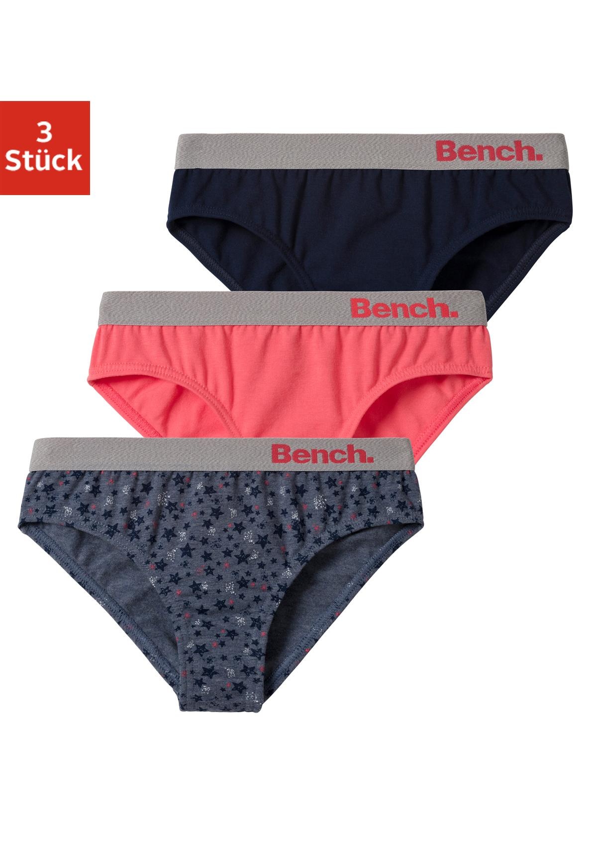 Bench. Slip, (Packung, 3 St.), ♕ Sternen Print und mit unifarben bei