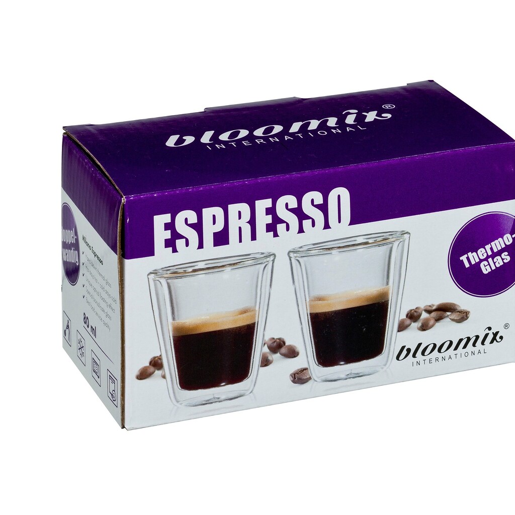 Bloomix Espressoglas »Milano«, (Set, 4 tlg.)