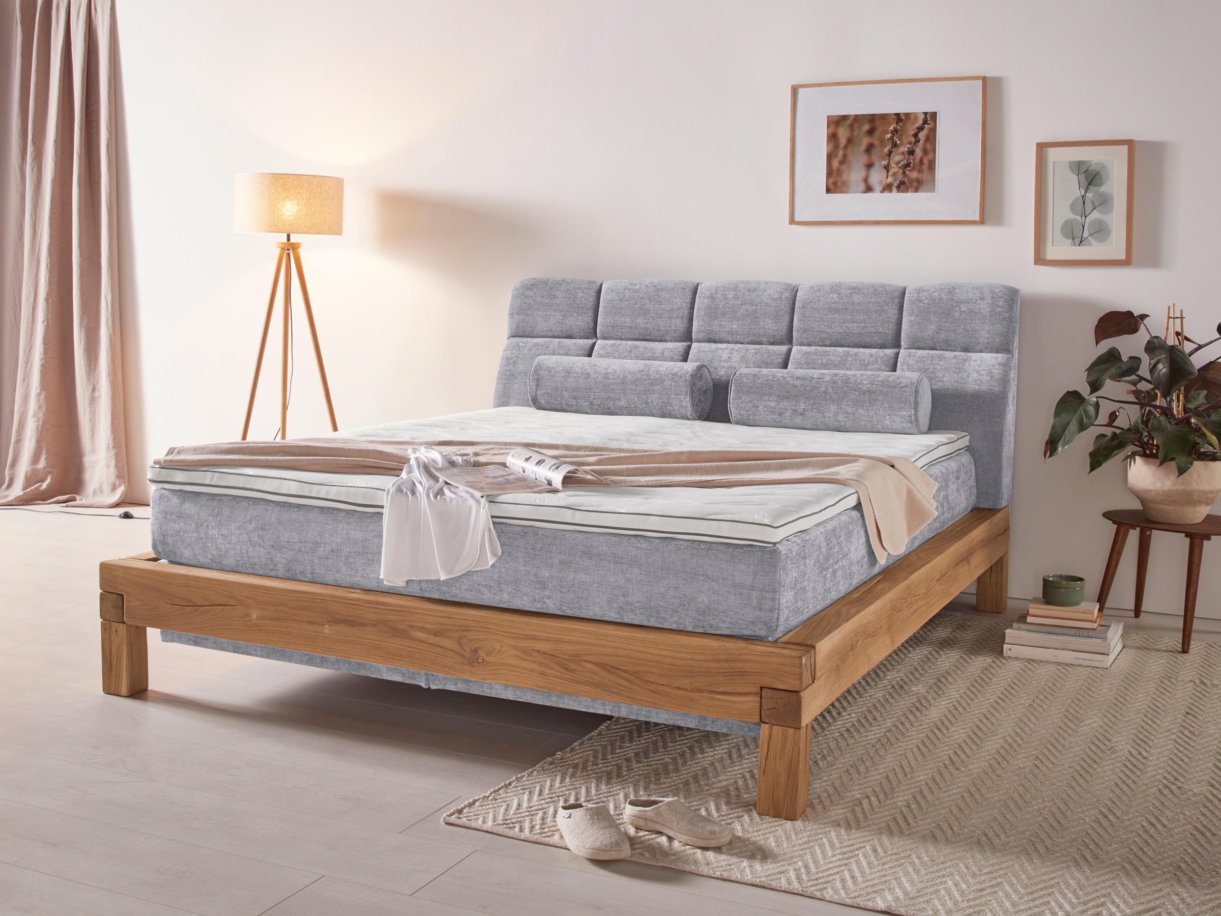 Home affaire Boxspringbett »Villads«, Liegefläche: 180/200 cm, Inside-Boxspring-Unterbau, recycelte Stoffe