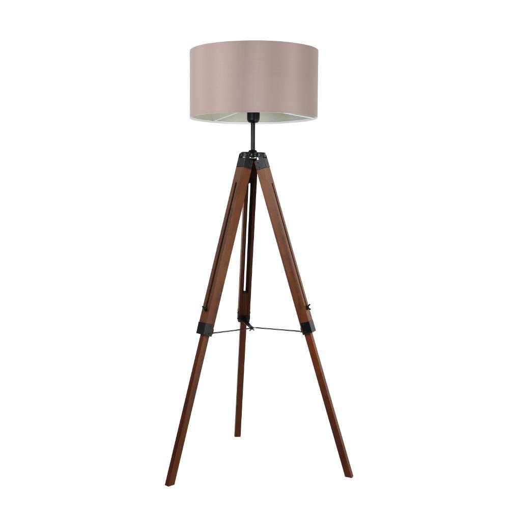 EGLO Stehlampe »LANTADA«, 1 flammig, Leuchtmittel E27 | ohne Leuchtmittel, Stehlampe, Dunkelbraun und Taupe, mit Schalter, FSC zertifiziert, E27