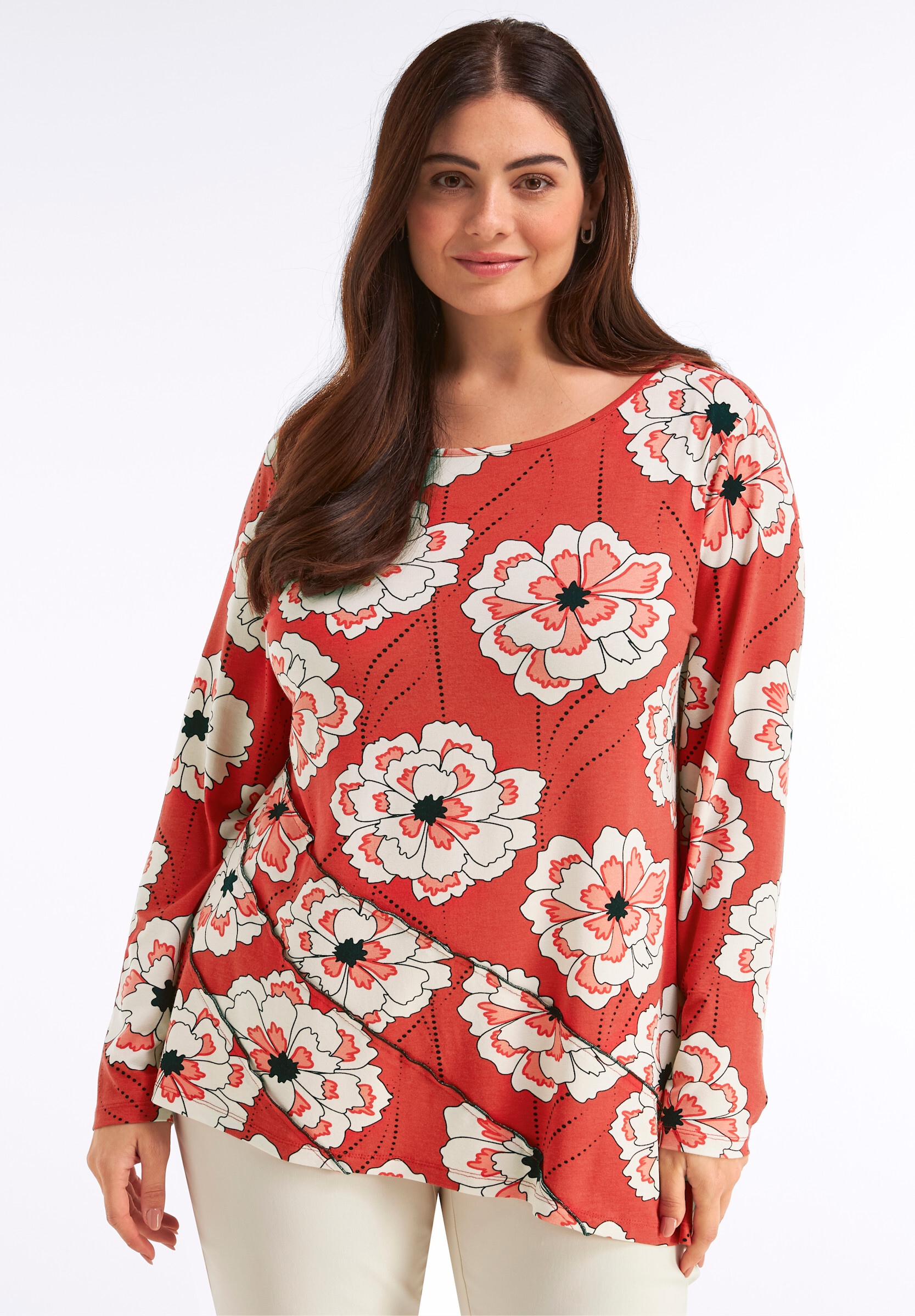 Sheego Longshirt »Longshirt Longshirt mit asymmetrischem Saum«