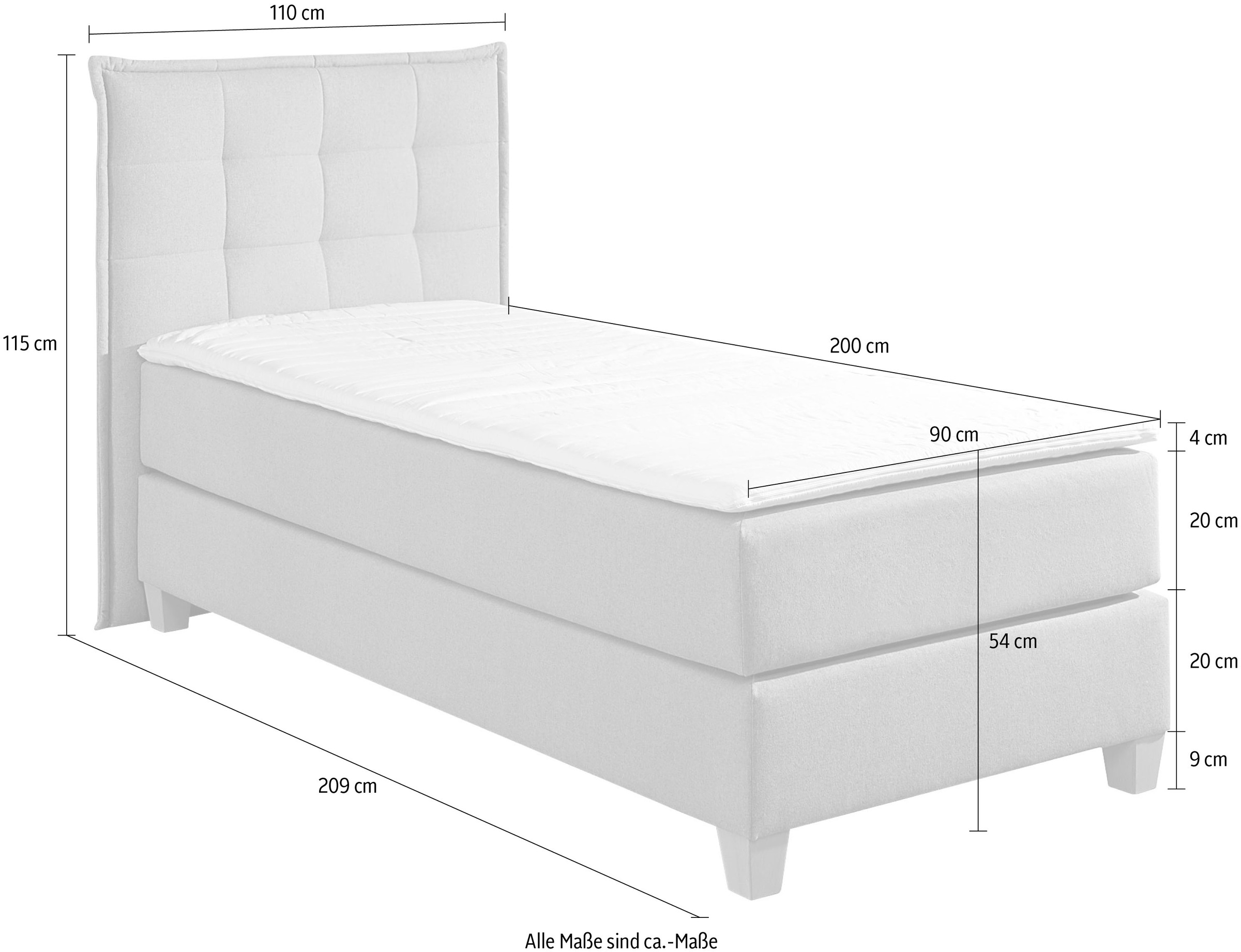 Home affaire Boxspringbett inklusive Komfortschaum-Topper