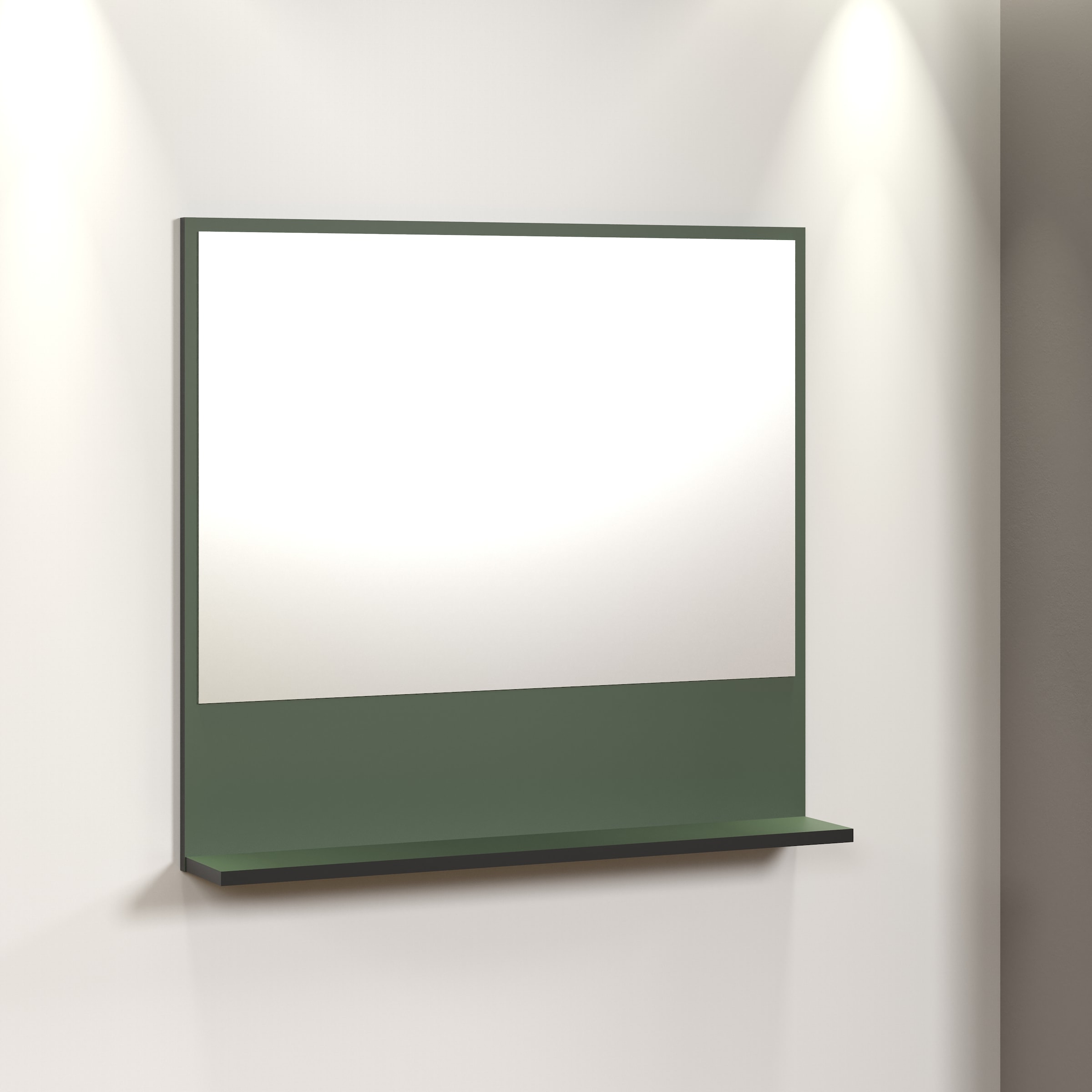 welltime Badspiegel »Amrum«, (1 St.), Eleganter Badezimmerspiegel mit Ablage - Maße (B/T/H) 60-80/14/74 cm