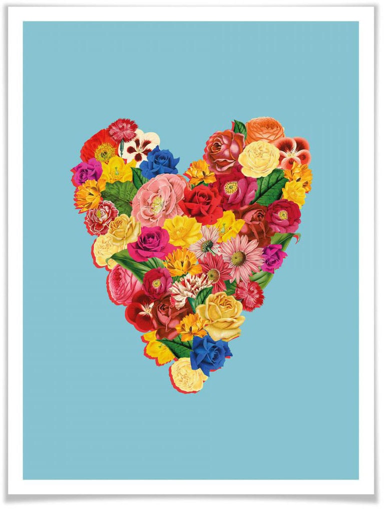 Wall-Art auf kaufen »Blumen Poster St.) Herz«, Herz, (1 Raten