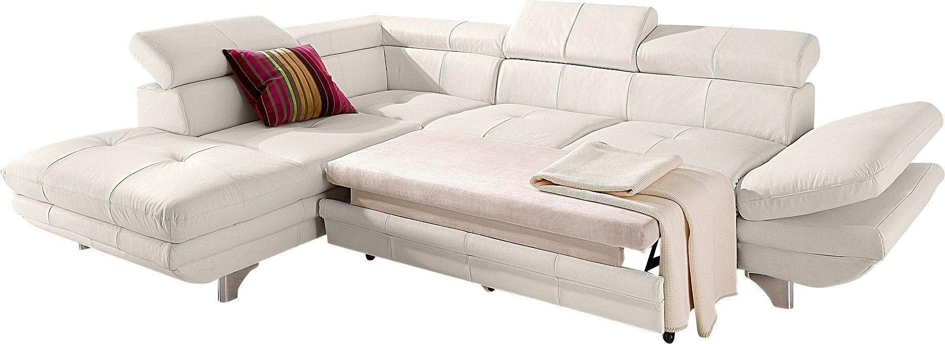 COTTA Polstergarnitur »Enterprise L-Form«, (Set), Set bestehend aus: Ecksofa mit Arm- & Kopfteilverstellung & Hocker