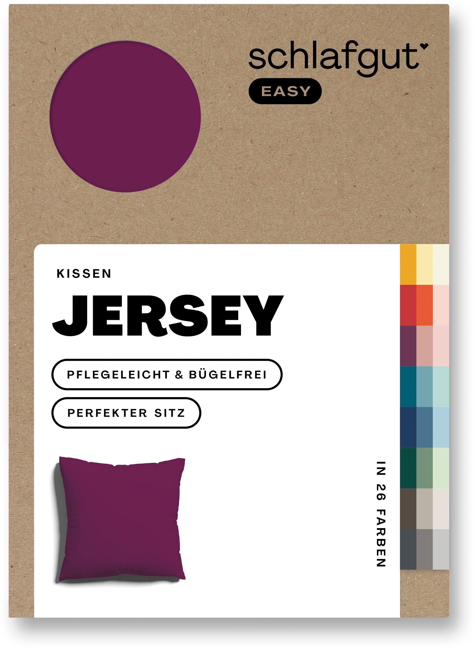 Schlafgut Kissenbezug »EASY Jersey«, (1 St.), Kissenhülle mit Reißverschluss, weich und saugfähig, Kissenbezug