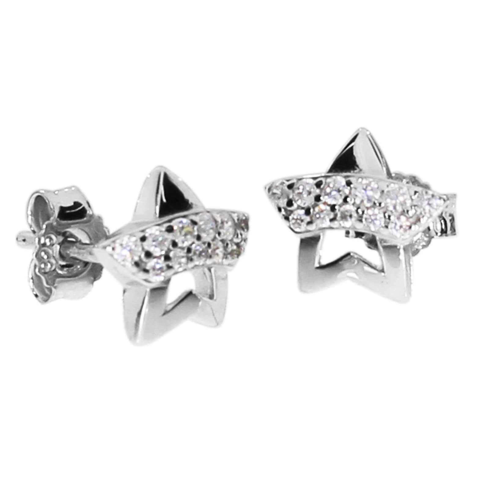 OSTSEE-SCHMUCK Paar Ohrstecker »- Stern - Silber 925/000 - Zirkonia«