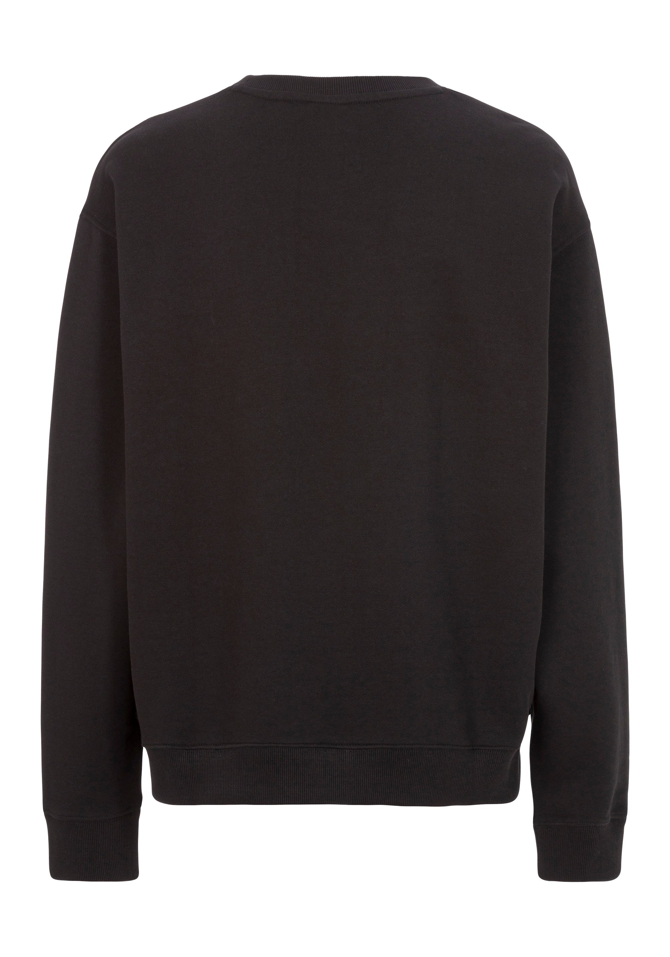 HUGO Blue Sweatshirt »Oversized Crew«, mit Flower Backprint, Straß Logo Print