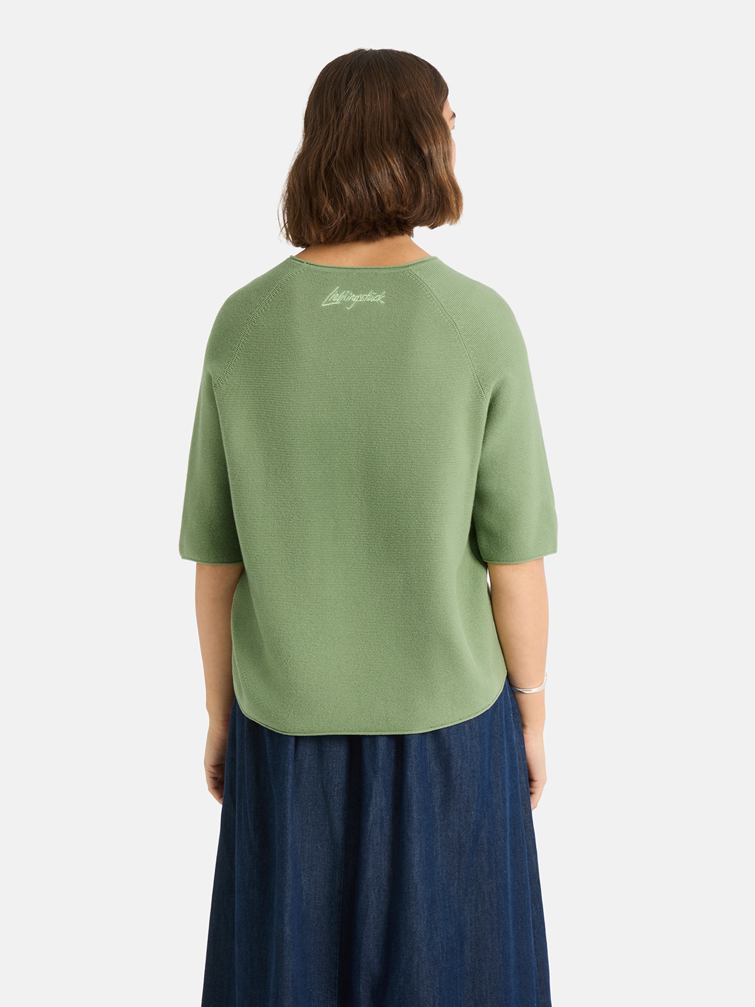 Lieblingsstück Kurzarmpullover »KleraEP« Halbarm mit Rundhals, unifarben