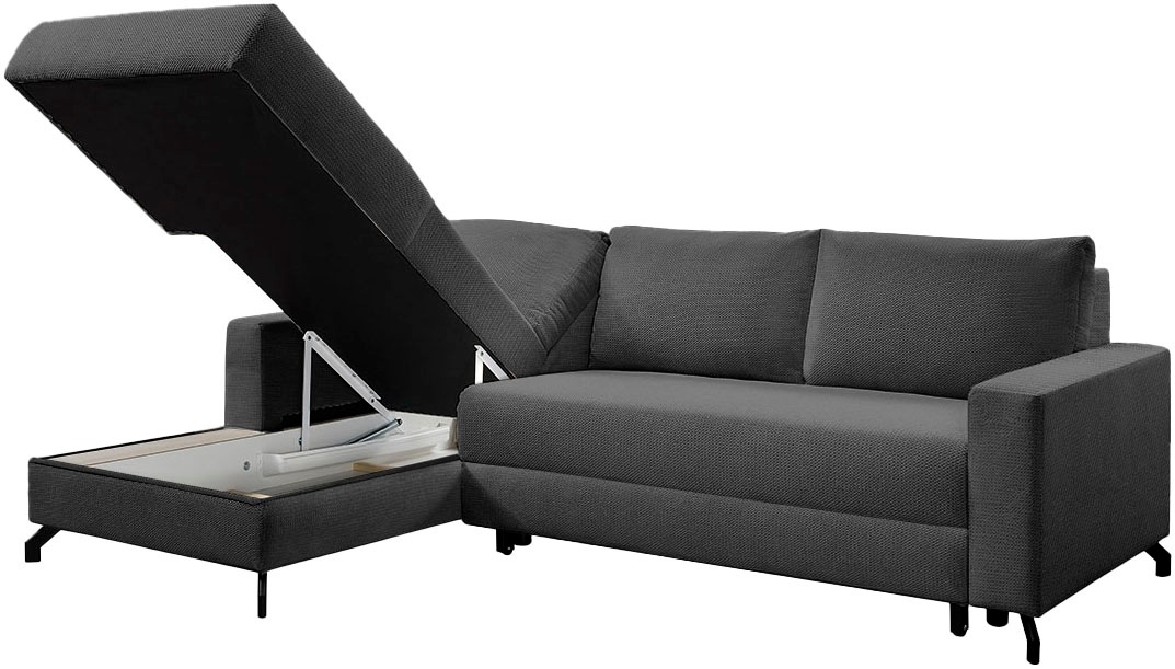 exxpo - sofa fashion Ecksofa »Quattro L-Form, B/T: 247/162 cm«, wahlweise mit Bettfunktion, Bettkasten
