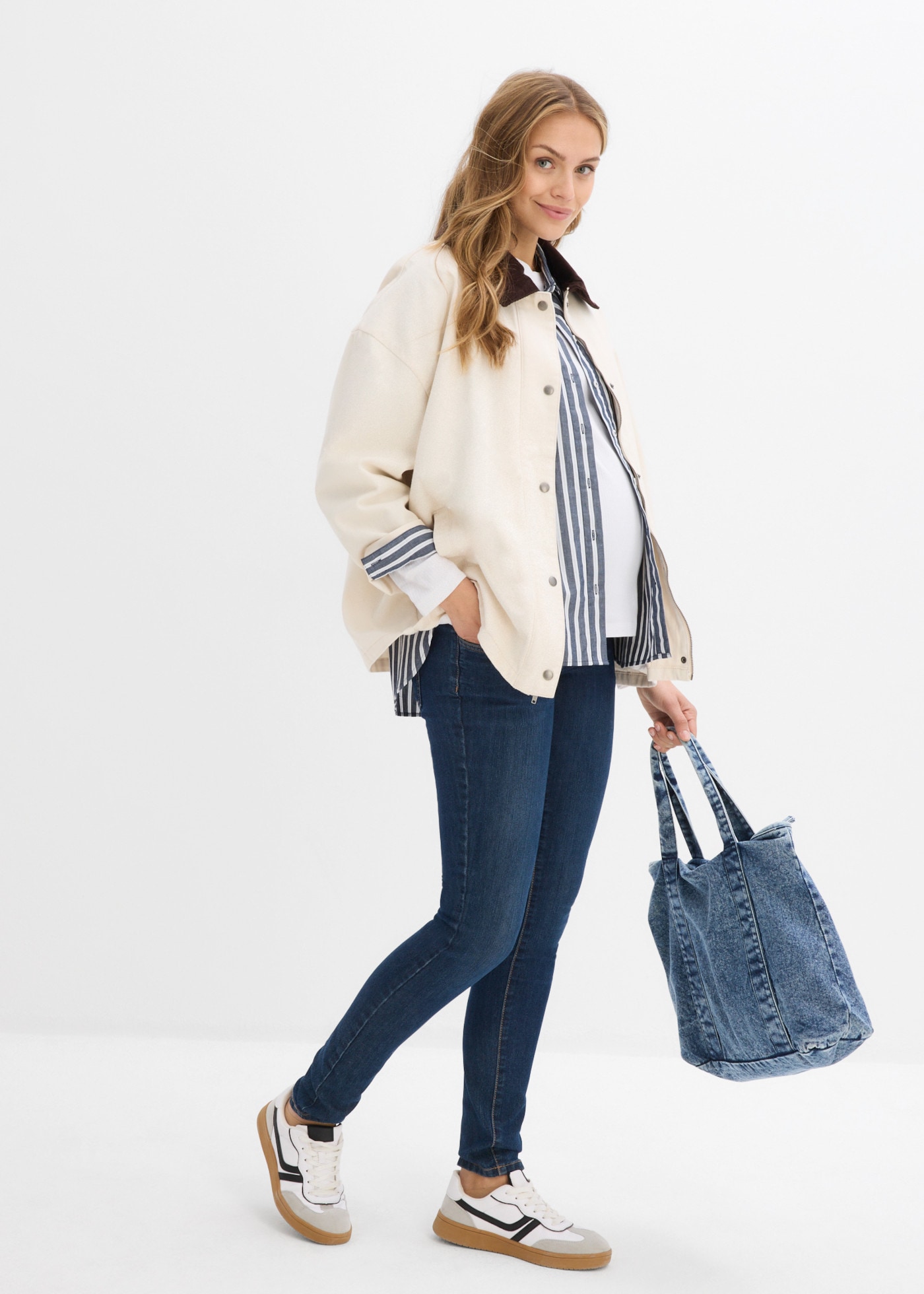 bonprix Umstandsjeans mit 5-Pocket-Design, aus Baumwolldenim, Skinny Fit