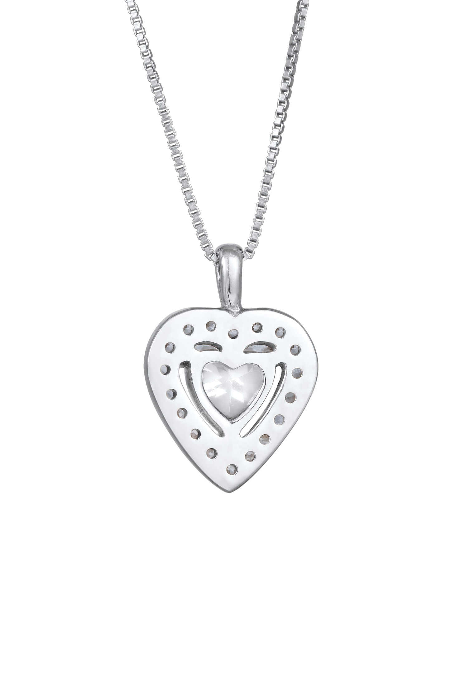 Elli Silberkette »Halskette Herz Zirkonia Anhänger Liebe 925 Silber«