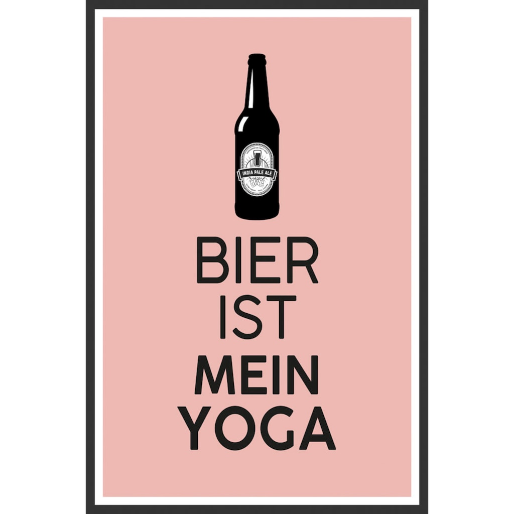 queence Metallbild »Bier Yoga«, Sprüche, (1 St.)