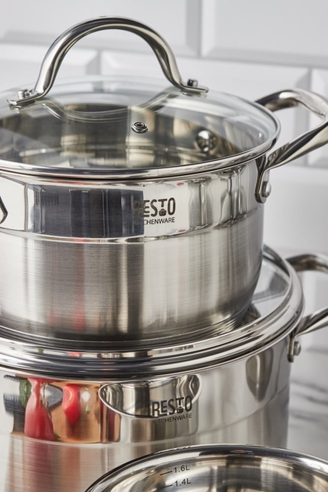 RESTO Kitchenware Kochtopf »Rigel, Topf energiesparend und spülmaschinenfest« 2 Stk. tlg. Edelstahl 18/10