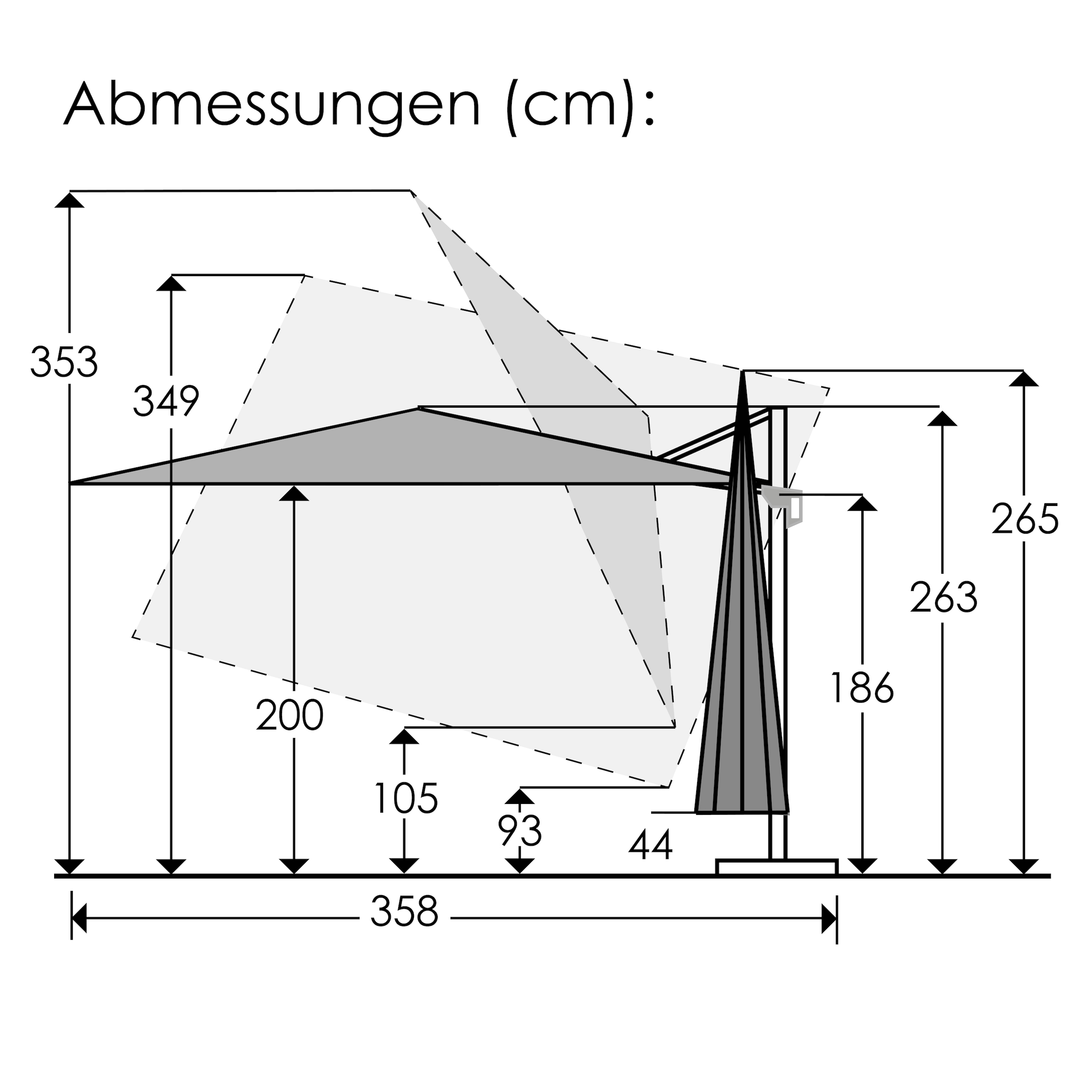 Schneider Schirme Ampelschirm »»Rhodos Twist Loft««, 300x300 cm, flexibler Ampelschirm in moderner Leinenstruktur