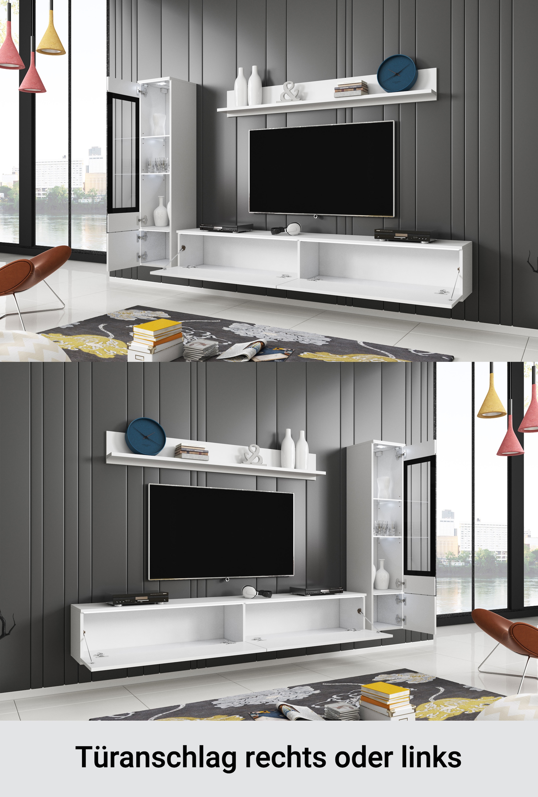 INOSIGN Wohnwand »VERA I, Vitrinen Türanschlag links/rechts wechselbar« Komplett-Set, 3 Stk. tlg.