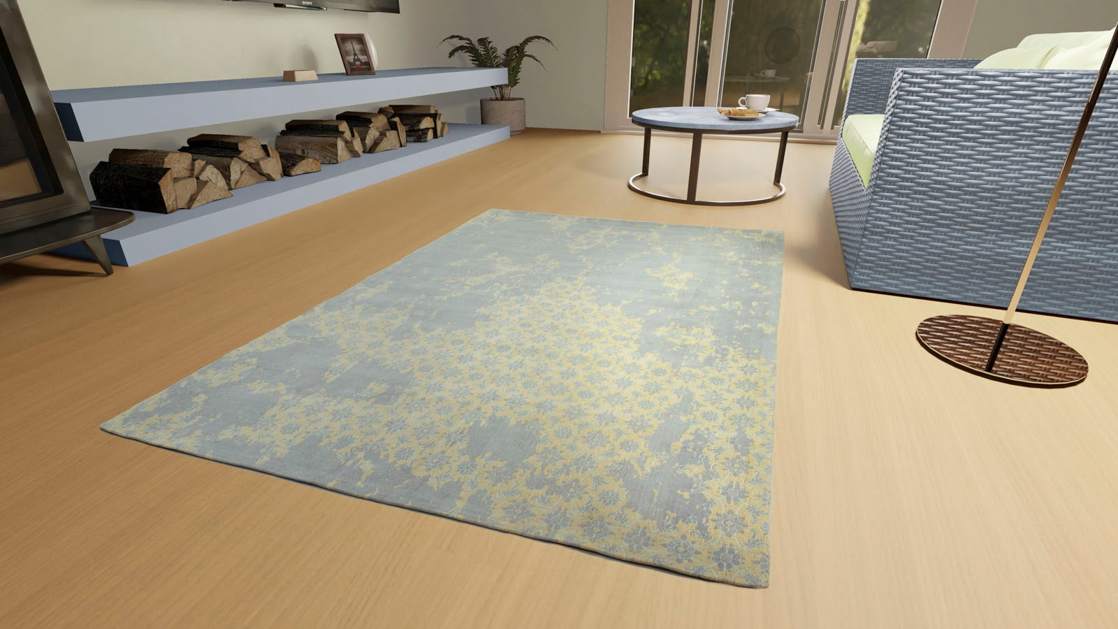 morgenland Teppich »VINTAGE COMET«, rechteckig, 6 mm Höhe, Kurzflor, Viskose, Shabby, Wohnzimmer