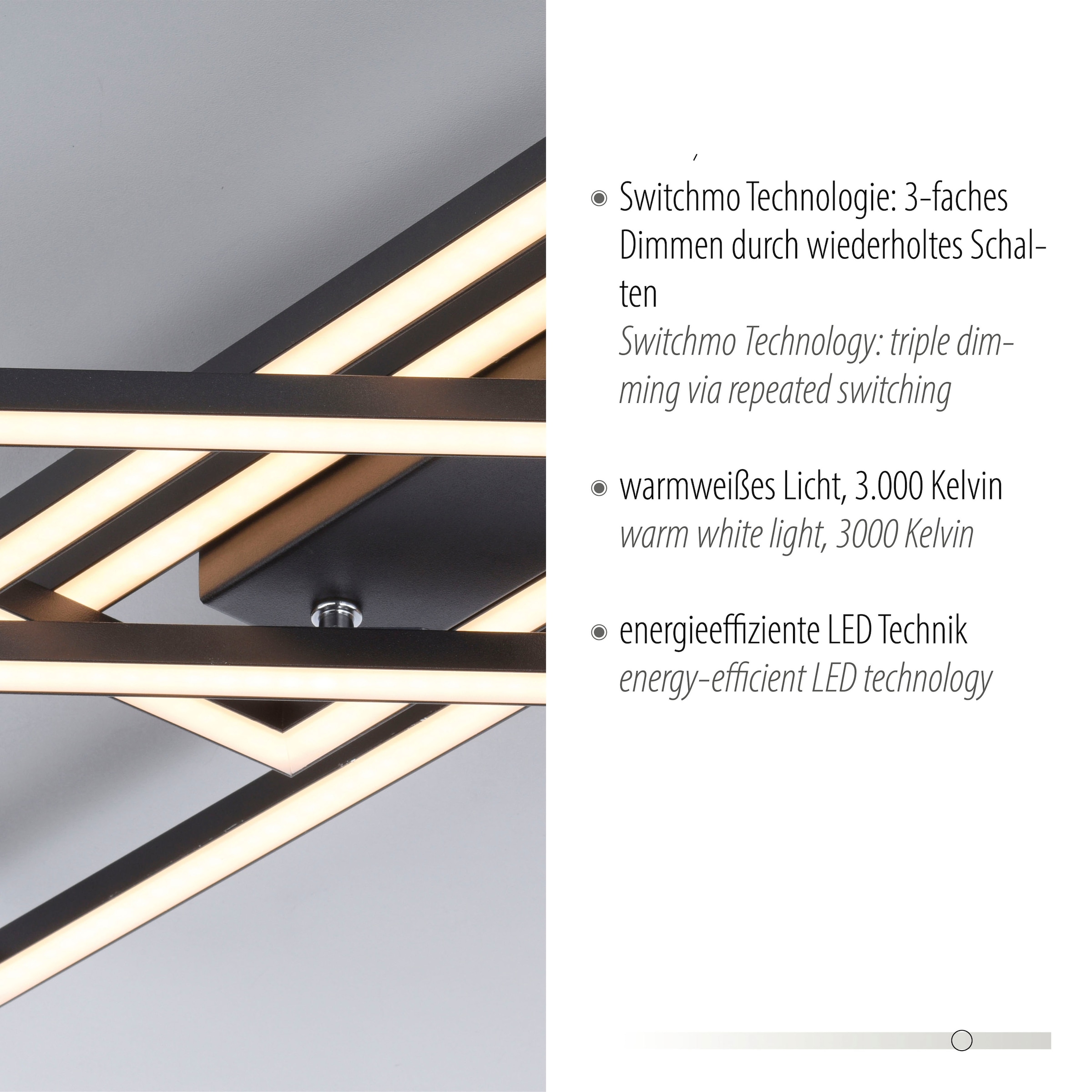 JUST LIGHT LED Deckenleuchte »IVEN«, 1 flammig, Leuchtmittel LED-Board | LED fest integriert