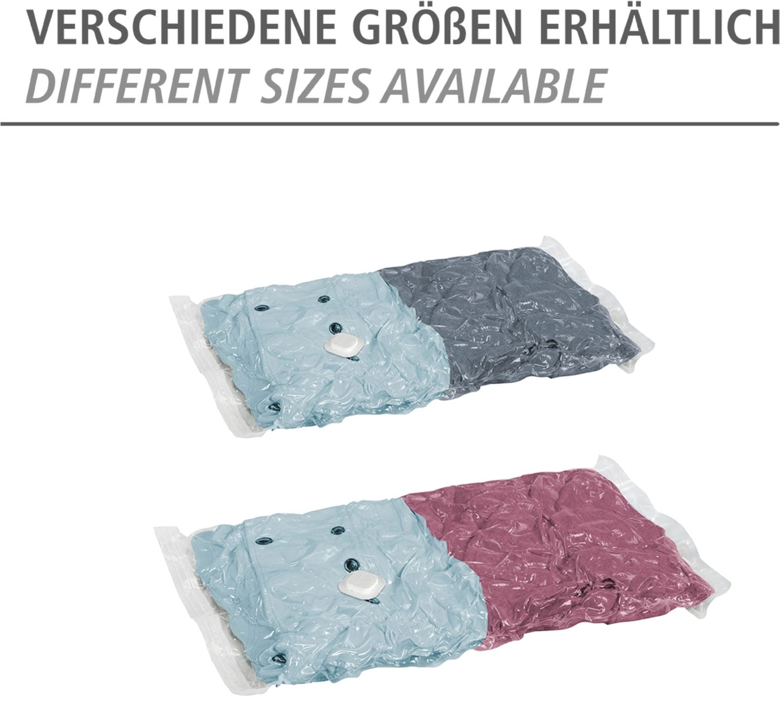 WENKO Vakuumierbeutel »Reise-Set«, (Set, 6 tlg.), Vakuumbeutel für Kleidung zur platzsparenden Aufbewahrung, 2 Größen