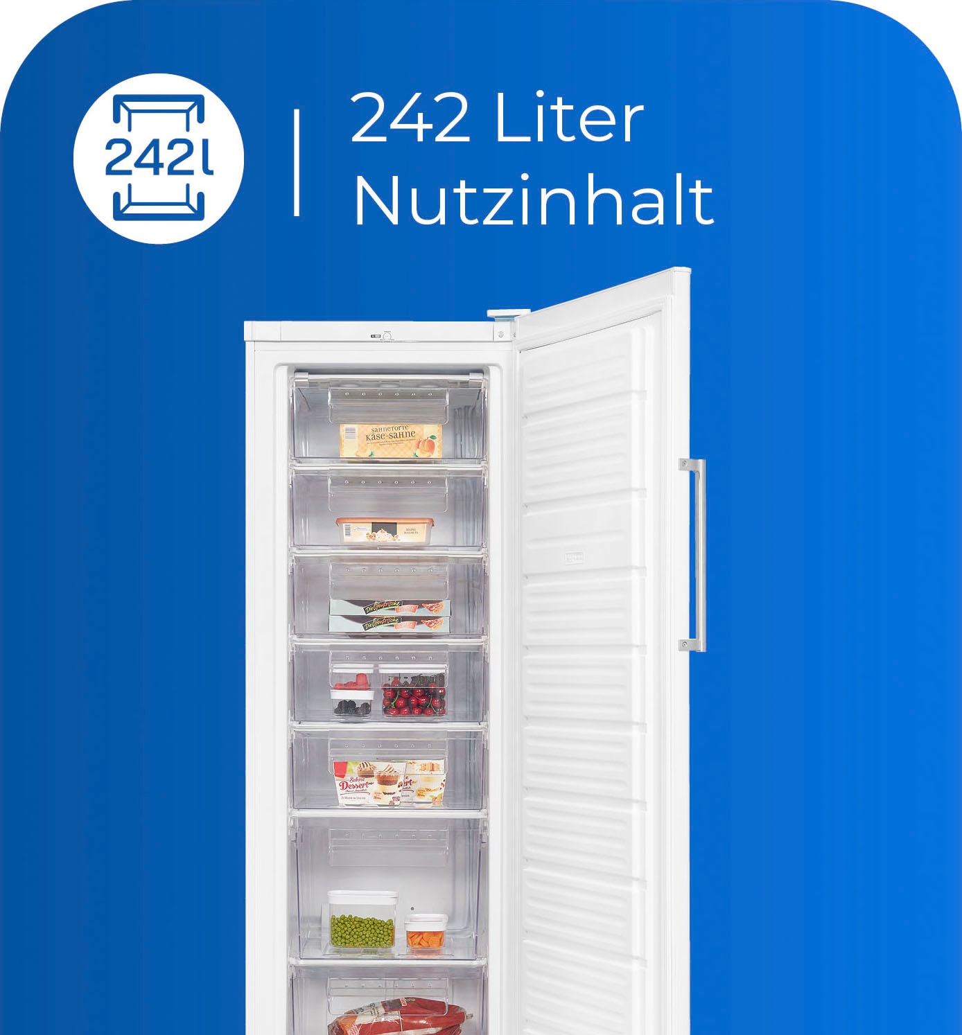 exquisit Gefrierschrank »GS280-H-040E«, 173 cm hoch, 60 cm breit, 242 L Volumen, 4 Sterne Gefrieren