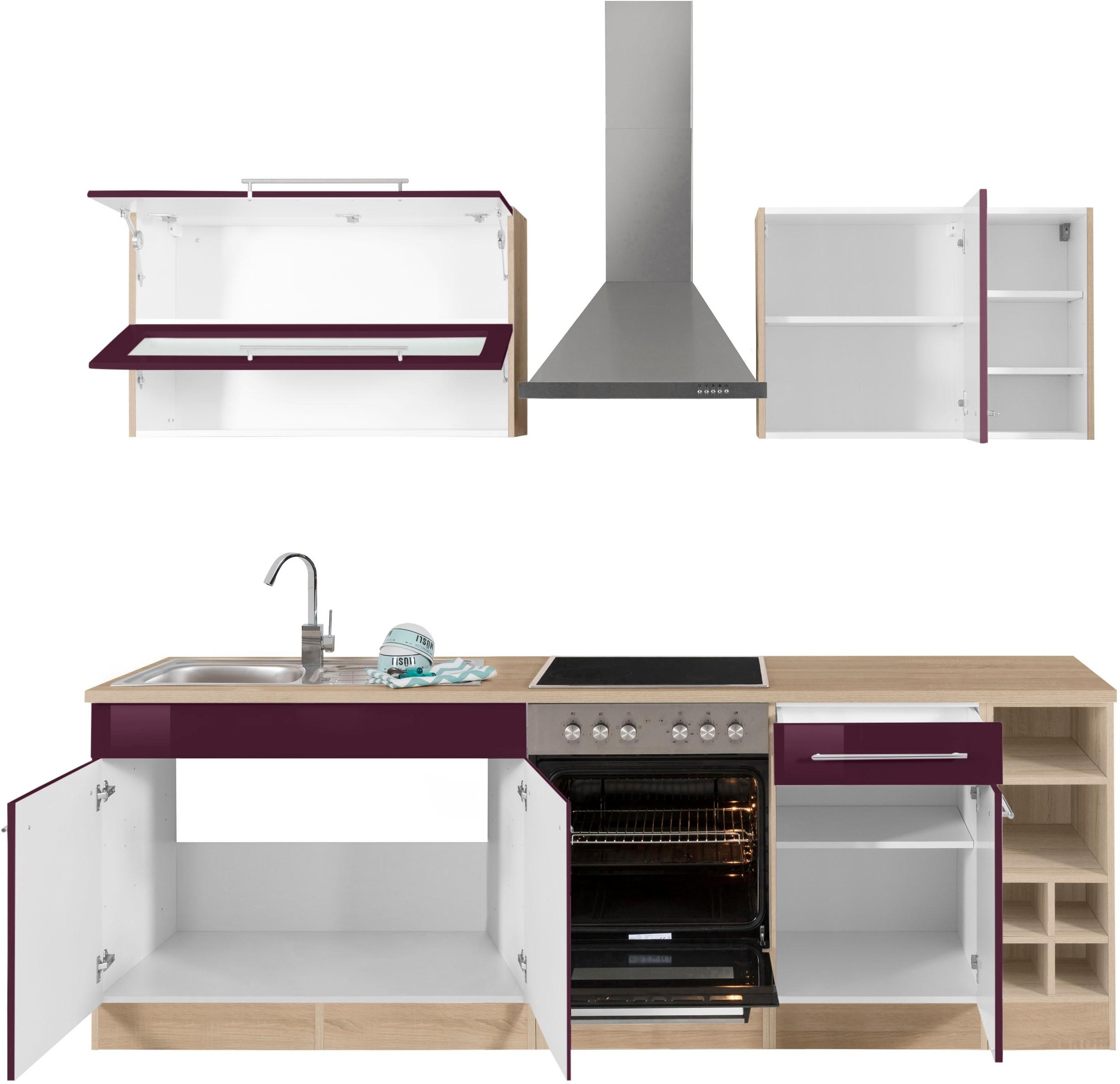 KOCHSTATION Küchenzeile »KS-Eton«, mit E-Geräten, Breite 240 cm